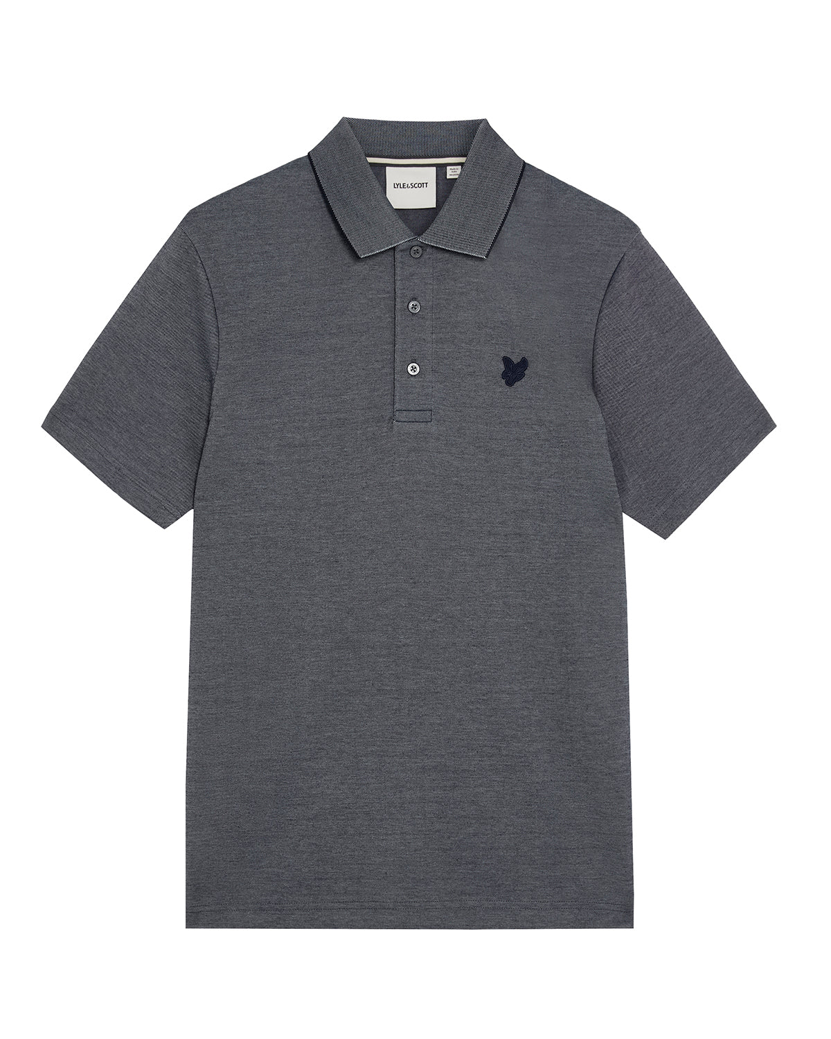 Lyle & Scott Pique Interlock Polo Shirt - X973 Chambray Blue