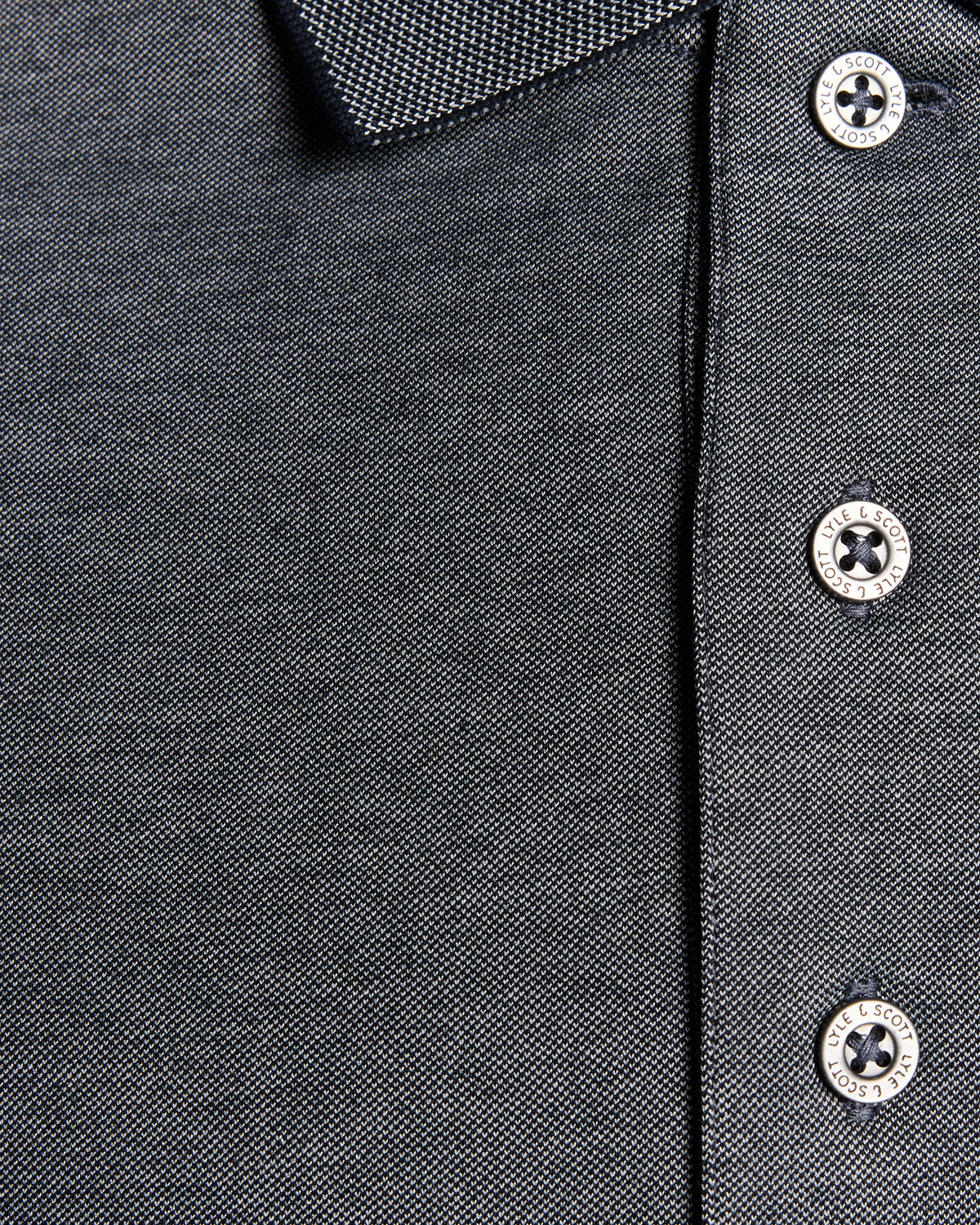 Lyle & Scott Pique Interlock Polo Shirt - X973 Chambray Blue