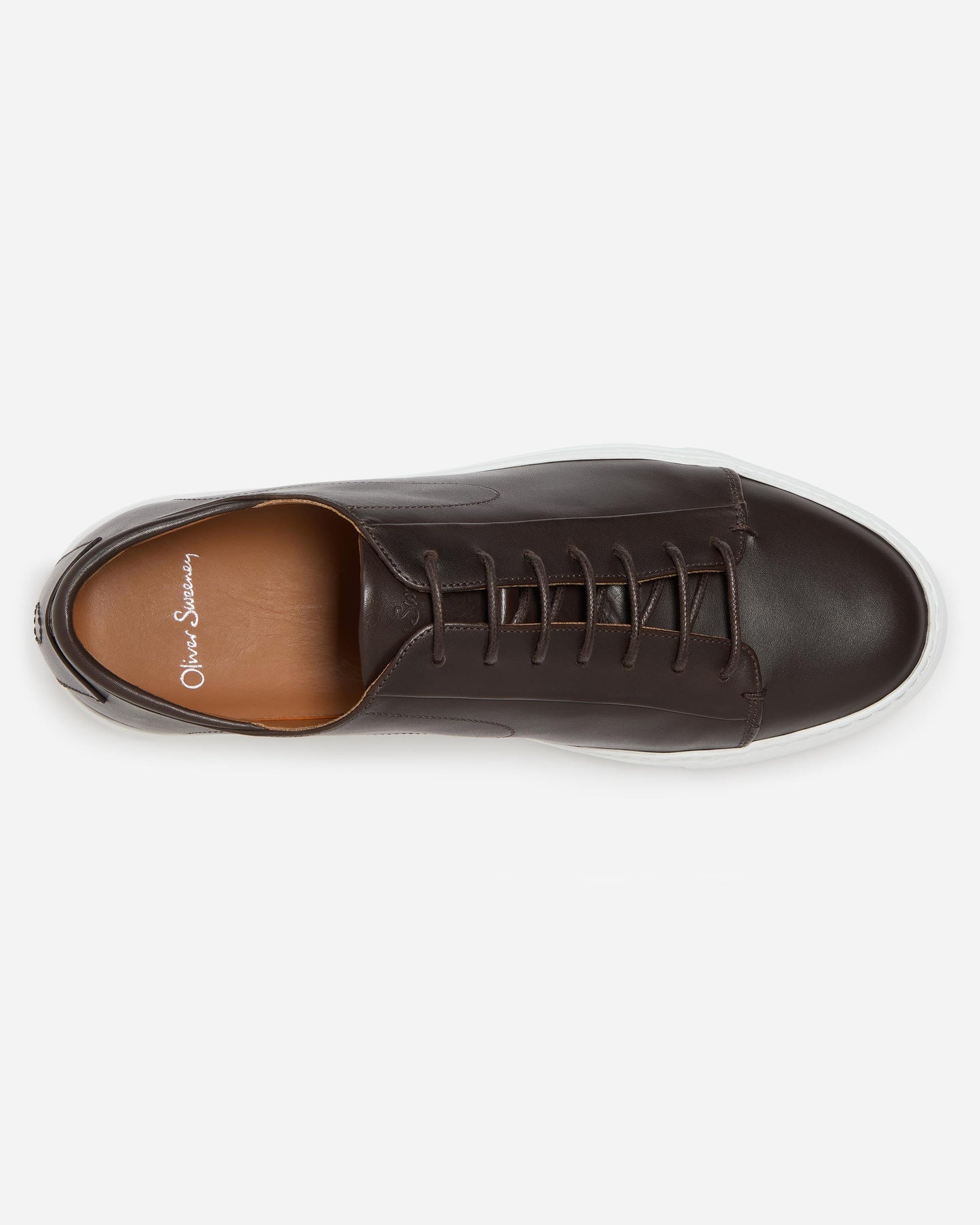 Oliver Sweeney Sirolo Mens Calf Leather Lightweight Trainers - Dark Brown