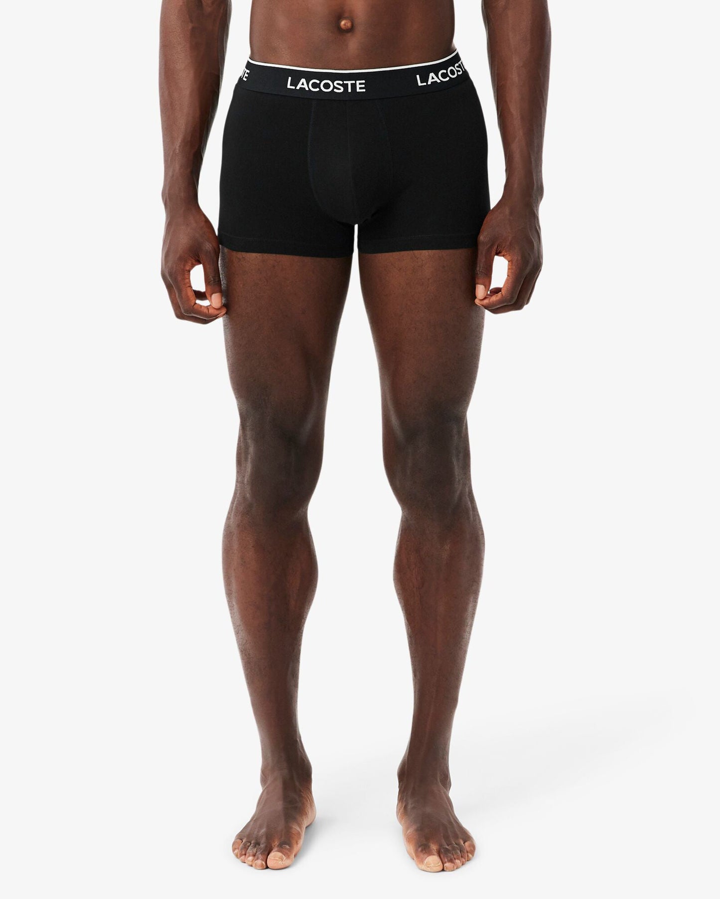 Lacoste 3-Pack of Mens Trunks - Black/White-Silver Chine NUA