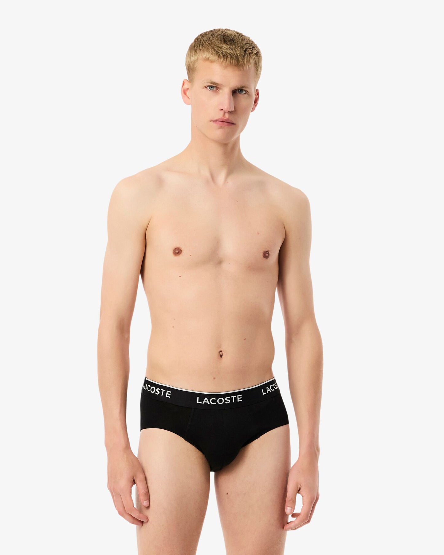 Lacoste 3-Pack Stretch Cotton Mens Briefs - Black 031