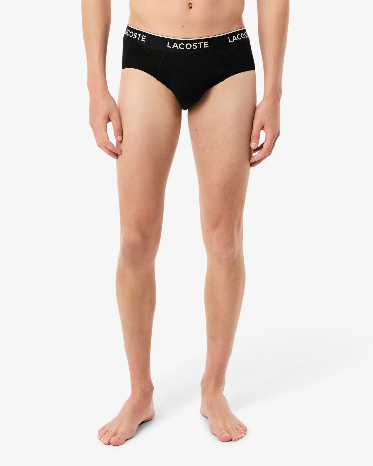 Lacoste 3-Pack Stretch Cotton Mens Briefs - Black 031