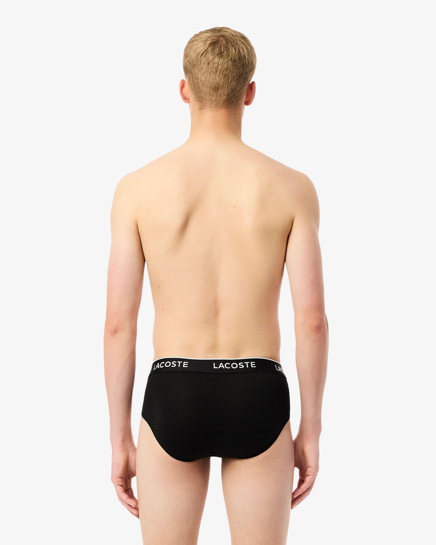 Lacoste 3-Pack Stretch Cotton Mens Briefs - Black 031