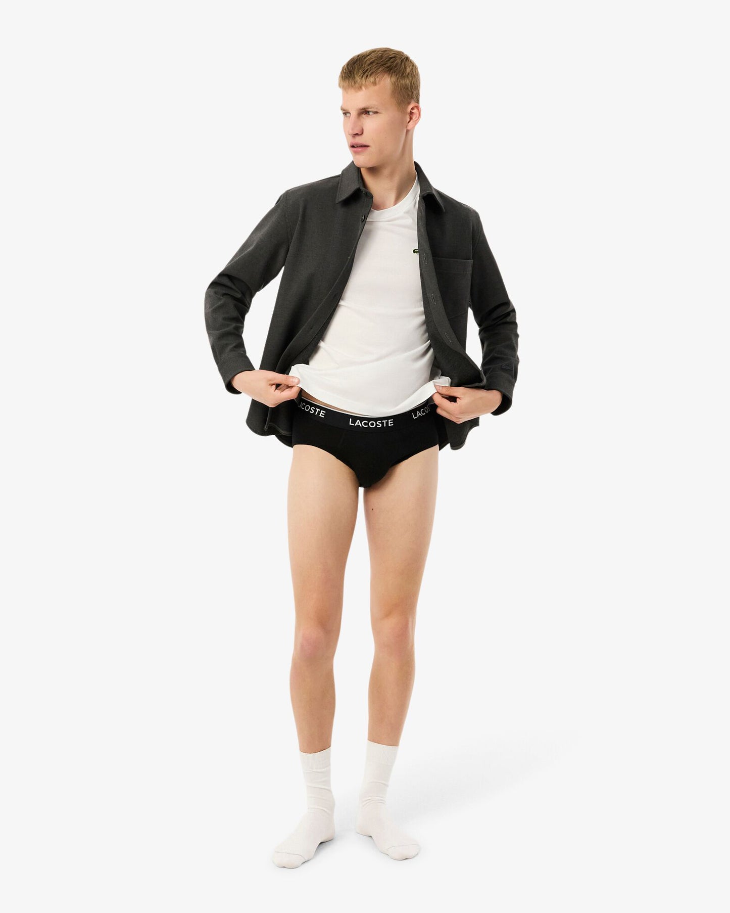 Lacoste 3-Pack Stretch Cotton Mens Briefs - Black 031