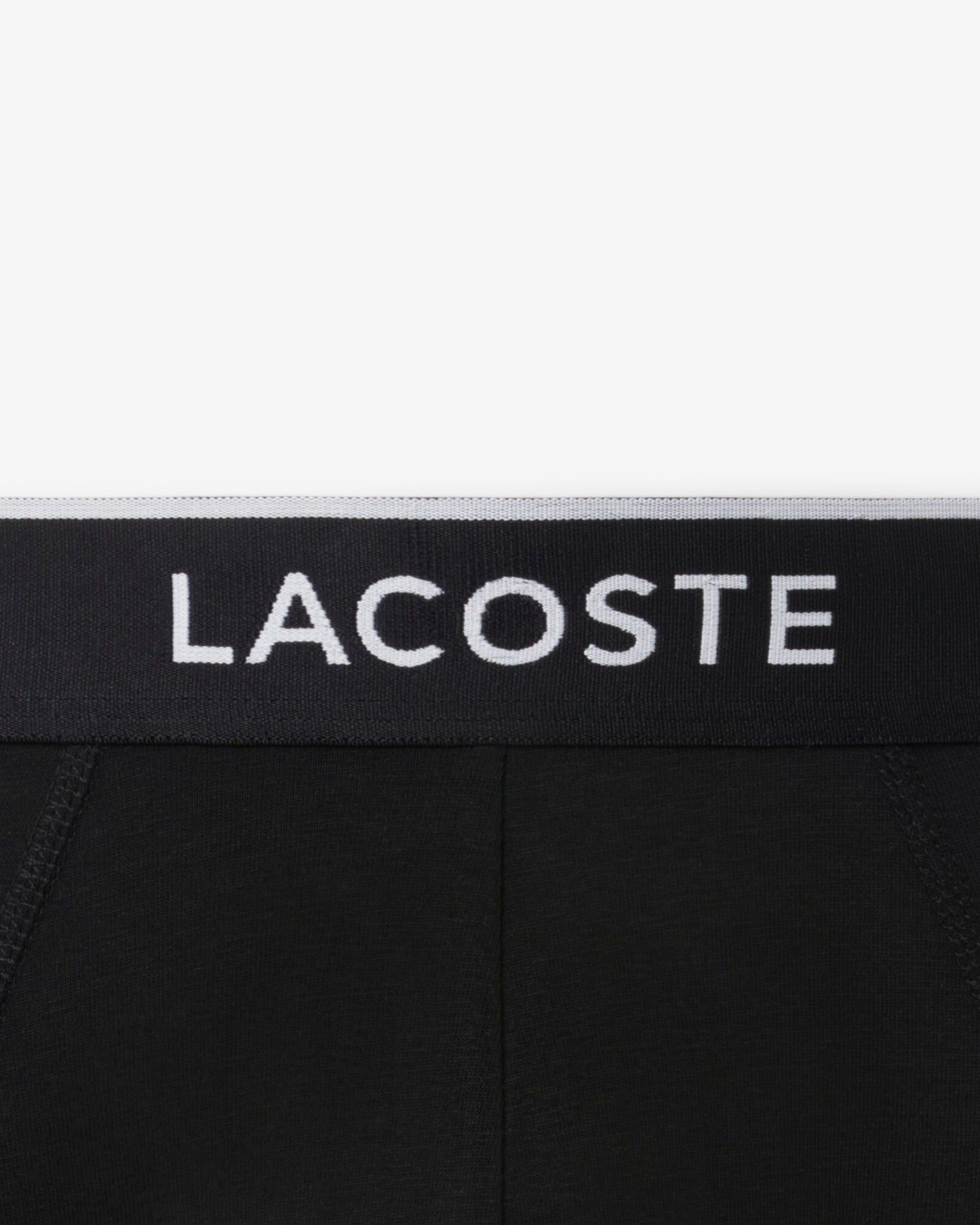 Lacoste 3-Pack Stretch Cotton Mens Briefs - Black/White-Silver Chine NUA