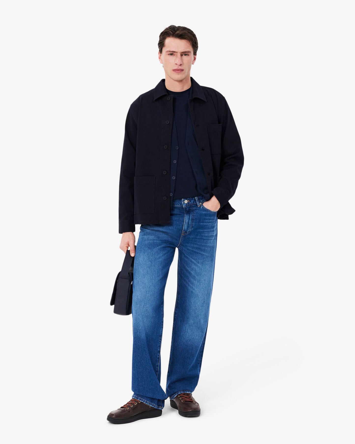Lacoste Relaxed Fit Moss Stitch Mens Wool Cardigan - Navy Blue 166