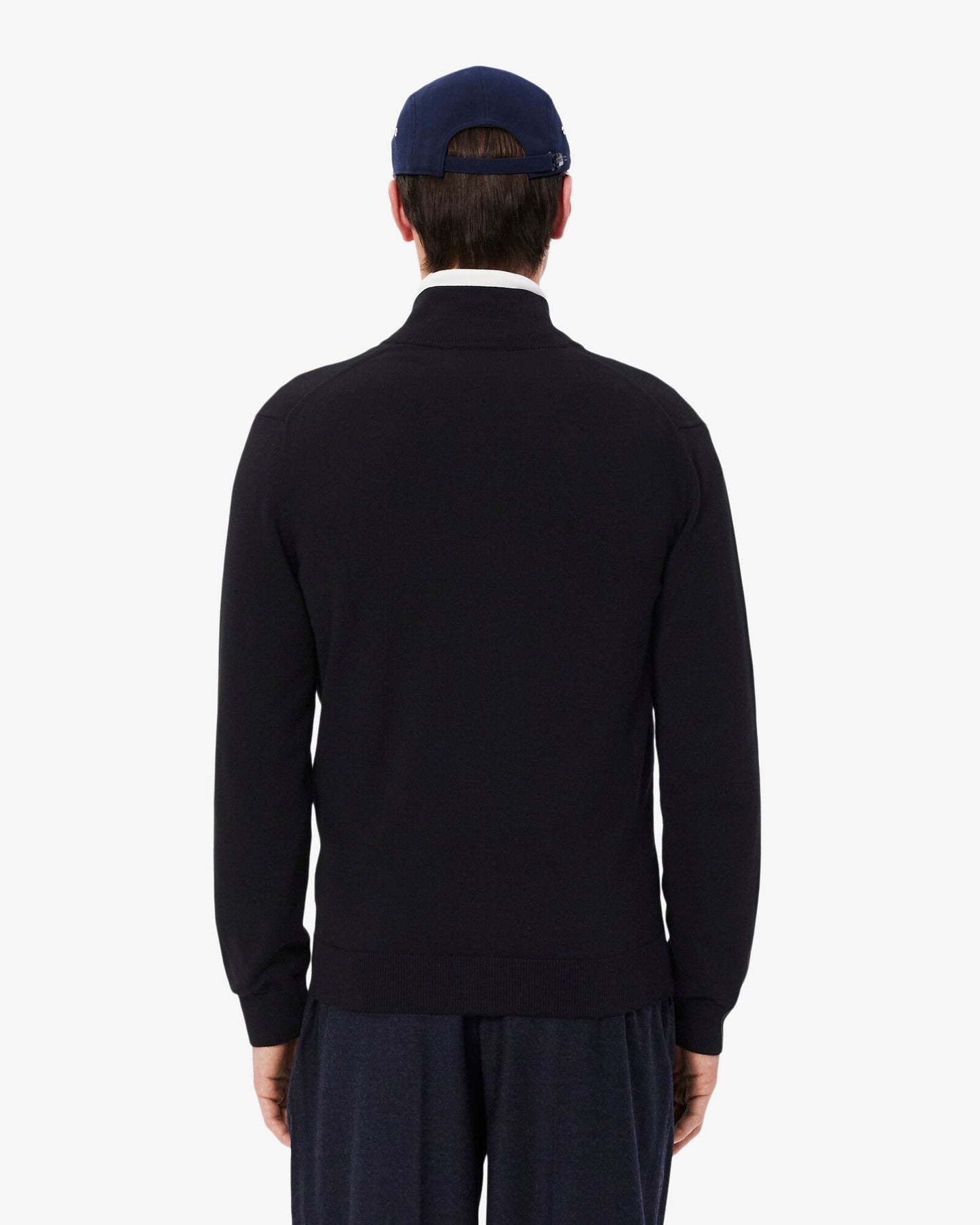 Lacoste High Neck Zipped Cotton Mens Sweater - Black 031