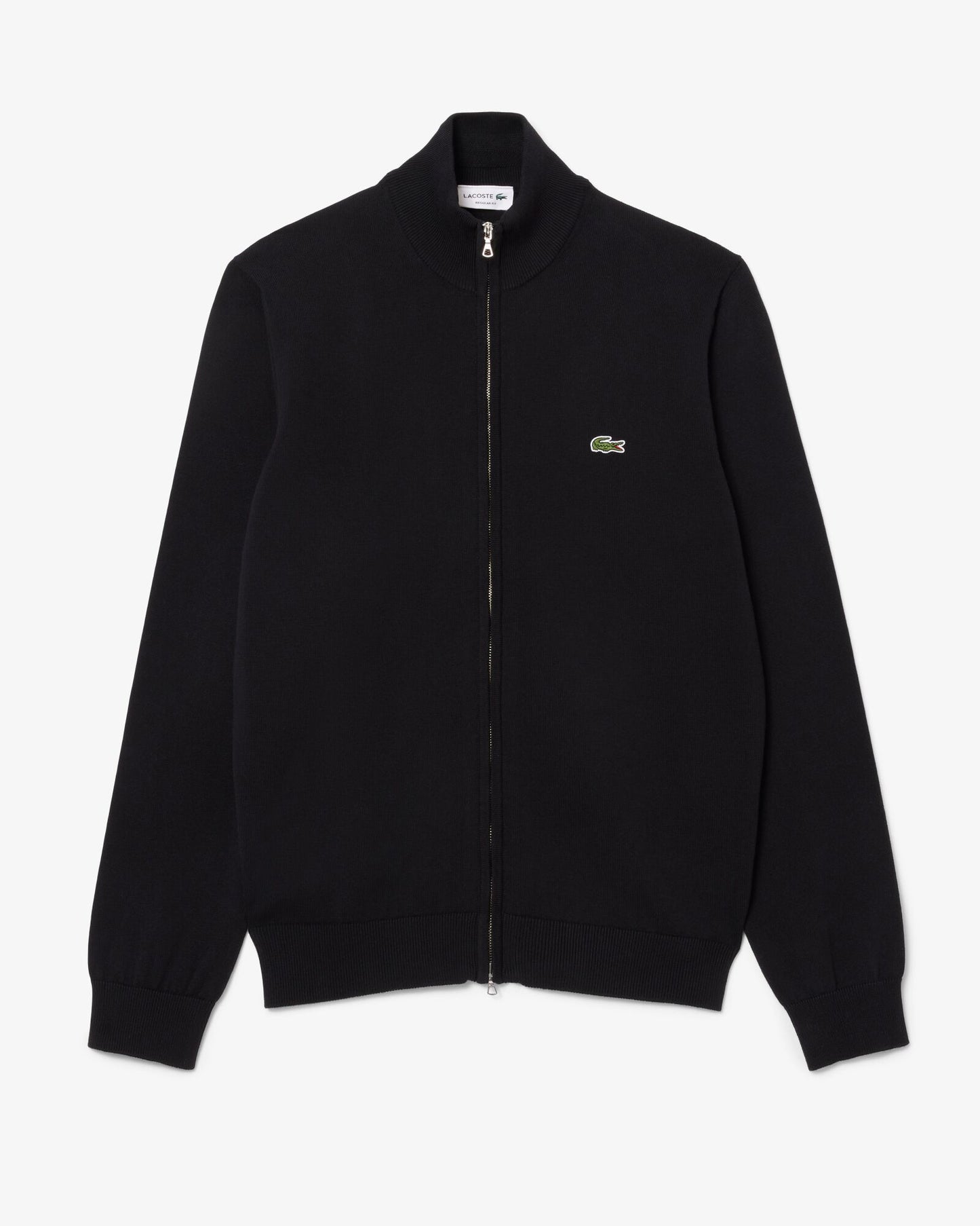 Lacoste High Neck Zipped Cotton Mens Sweater - Black 031