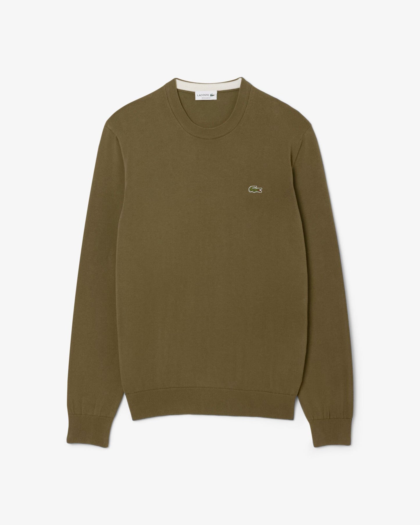 Lacoste Mens Organic Cotton Crew Neck Sweater - Olive E9F