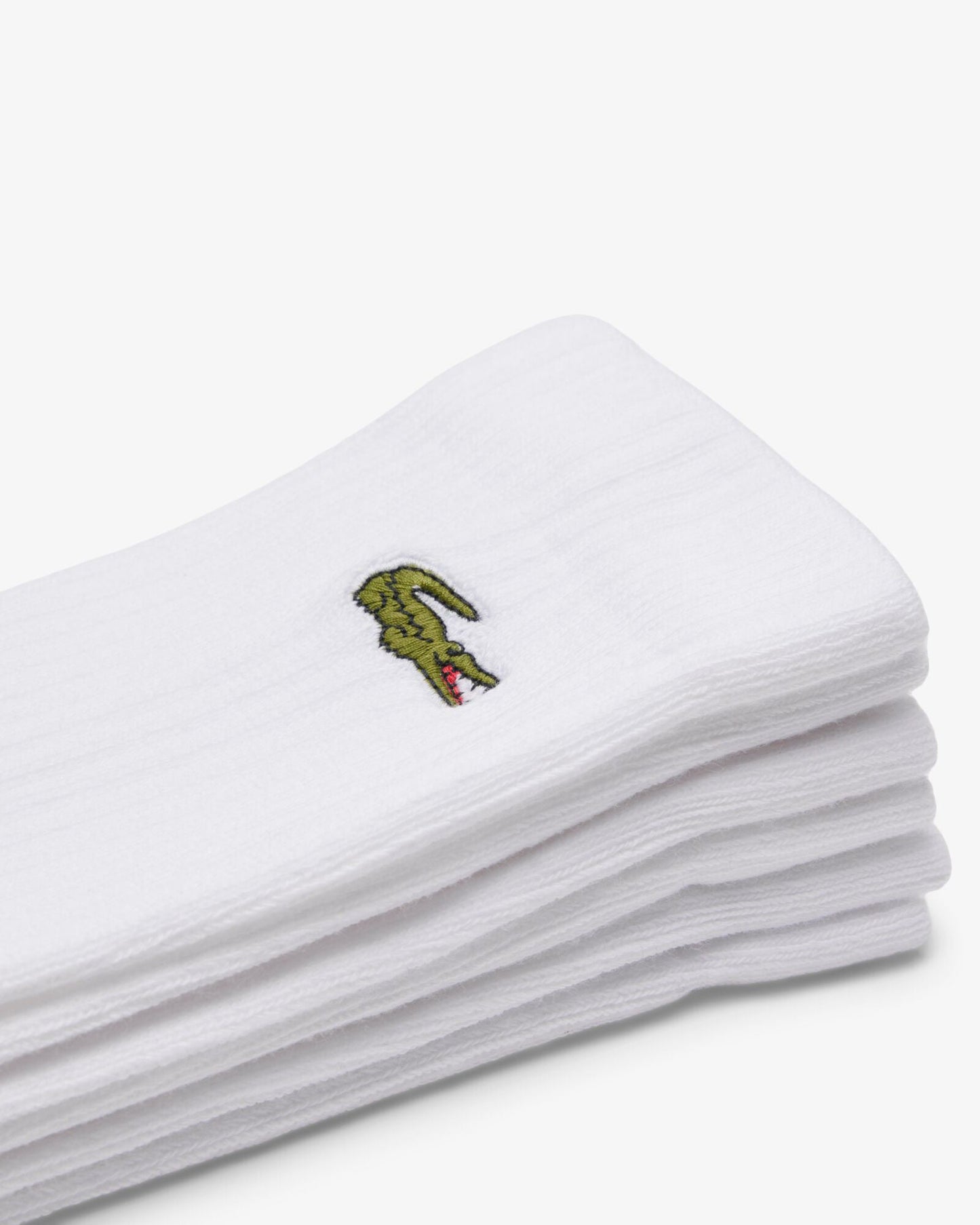 Lacoste 3 Pack Sport Mens High Cut Socks - White/White-White Z92