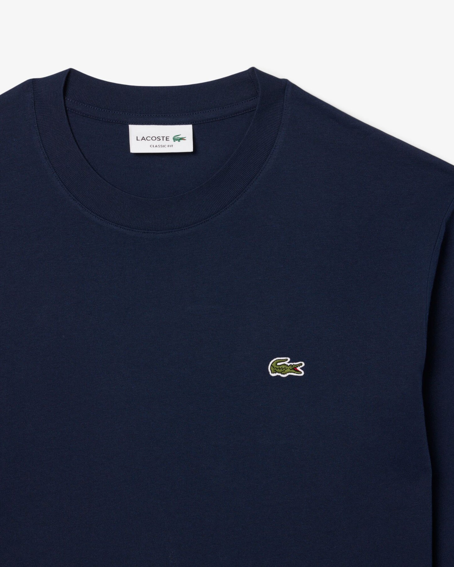Lacoste Long Sleeved Cotton Mens T-Shirt - Navy Blue 166