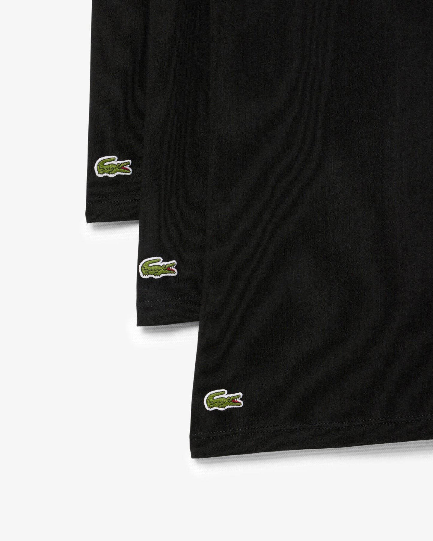 Lacoste 3-Pack Cotton Crew Neck Mens T-Shirts - Black 031