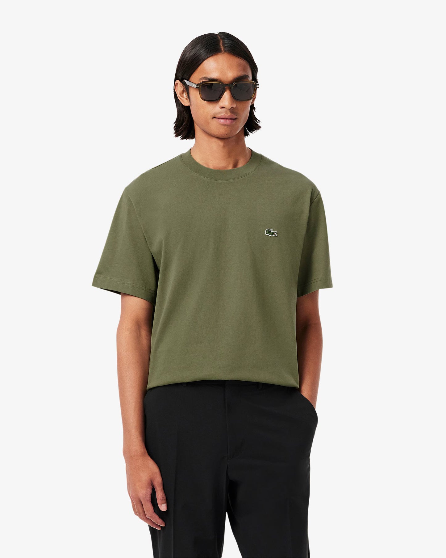 Lacoste Mens Classic Fit Cotton Jersey T-Shirt - Khaki BMY