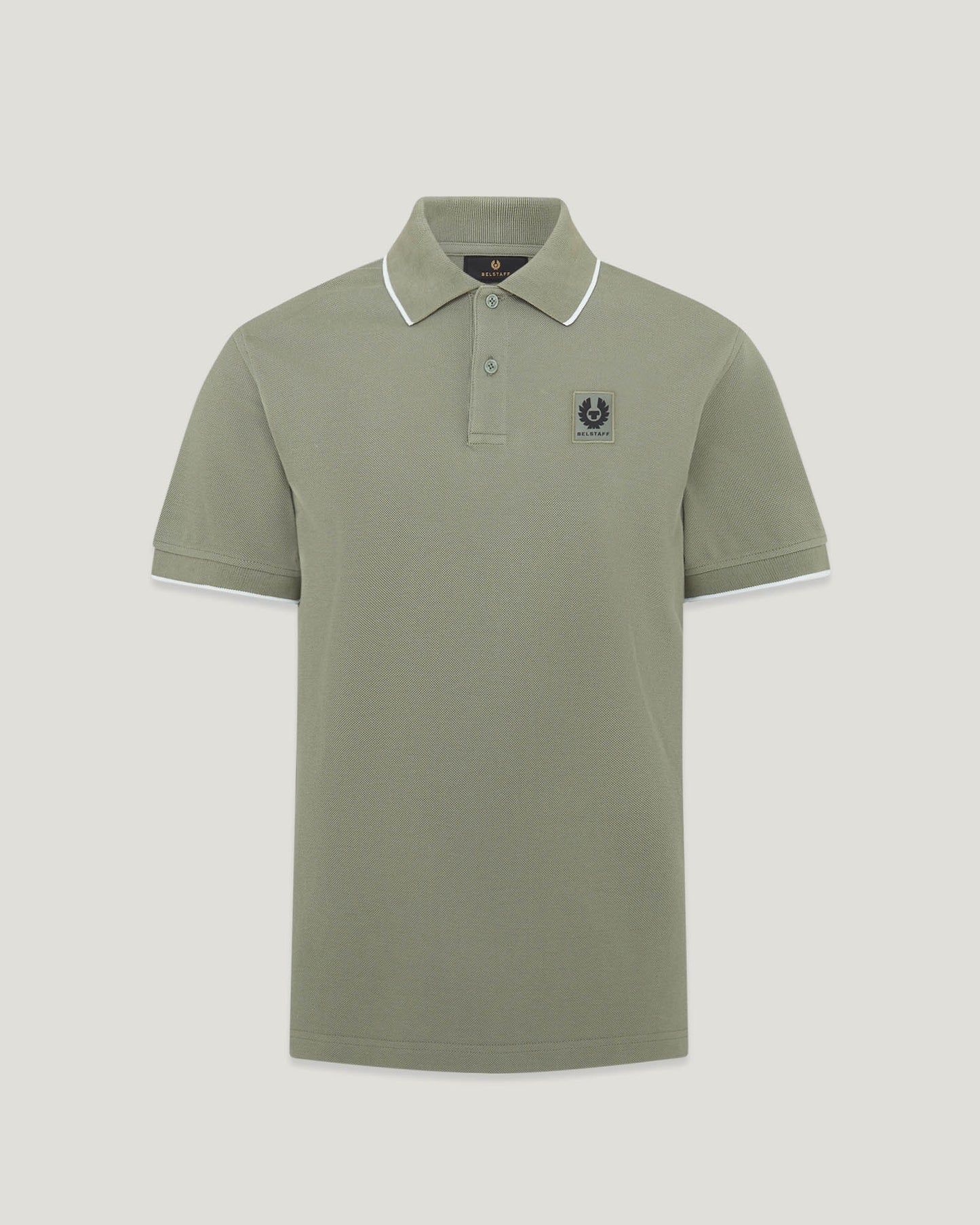 Belstaff Mens Tipped Polo - Sage Green