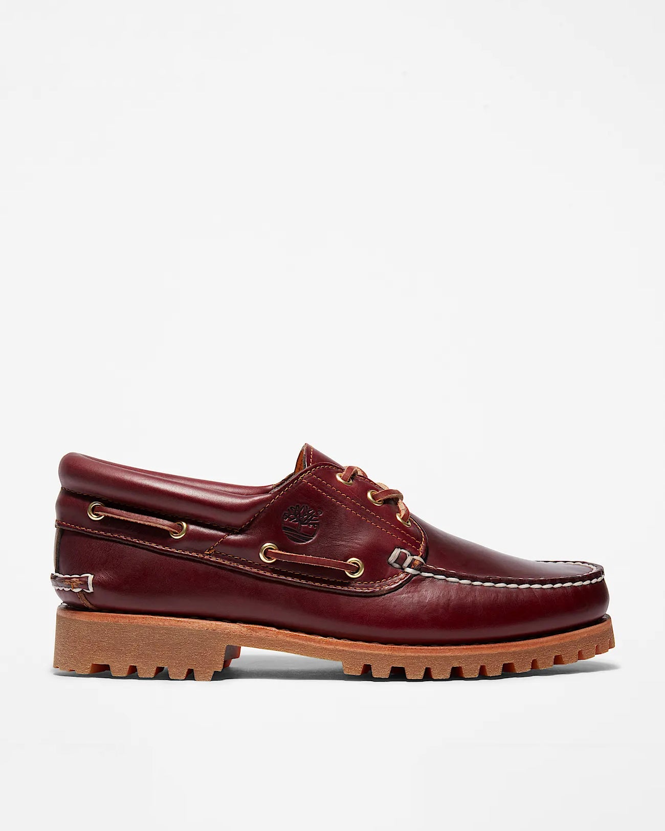 Timberland Mens Authentic Leather Boat Shoes - Dark Red