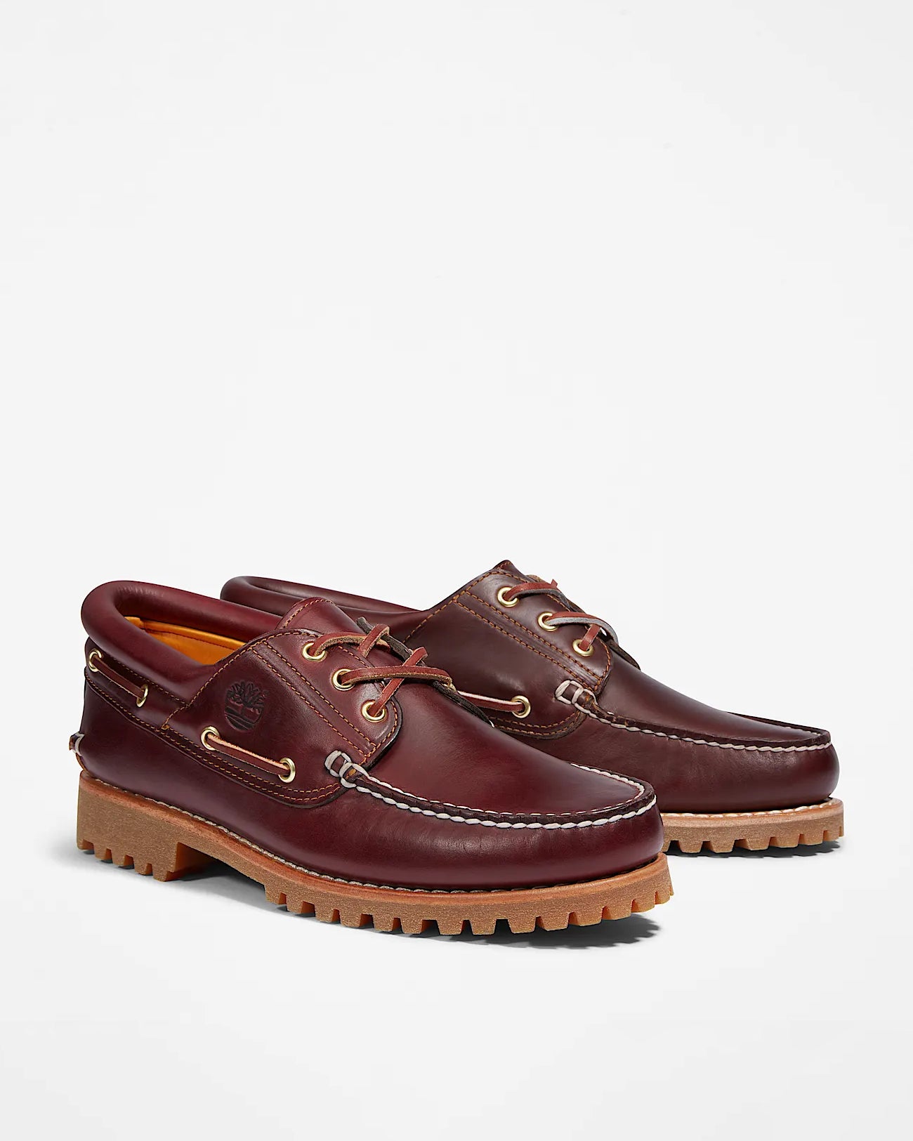 Timberland Mens Authentic Leather Boat Shoes - Dark Red