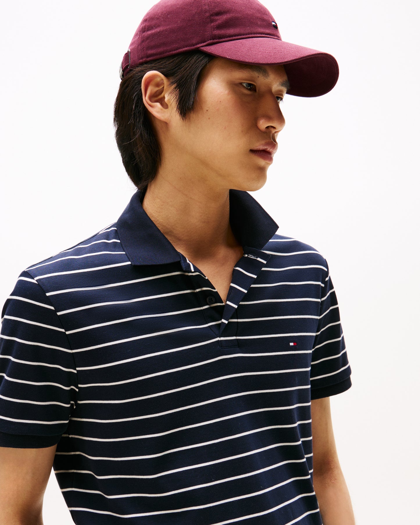 Tommy Hilfiger Liquid Cotton Regular Fit Mens Polo - Desert Sky/Ivory Petal