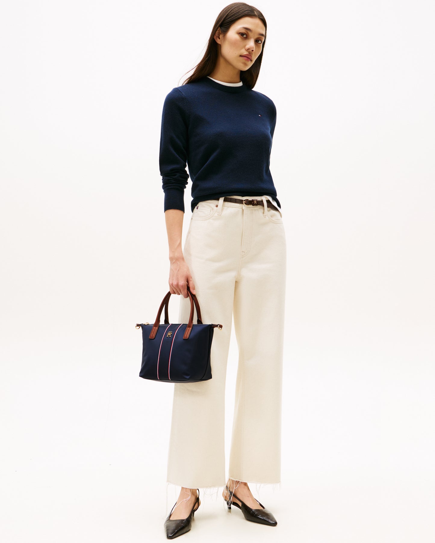 Tommy Hilfiger Popette Corp Mini Womens Tote Bag - Space Blue Corp
