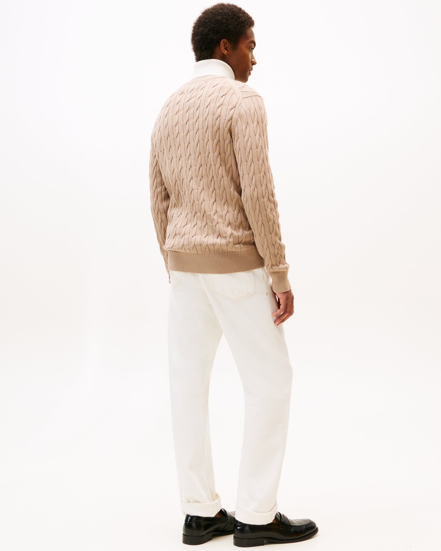 Tommy Hilfiger Classic Cable Mens Crew Jumper - Coastal Taupe