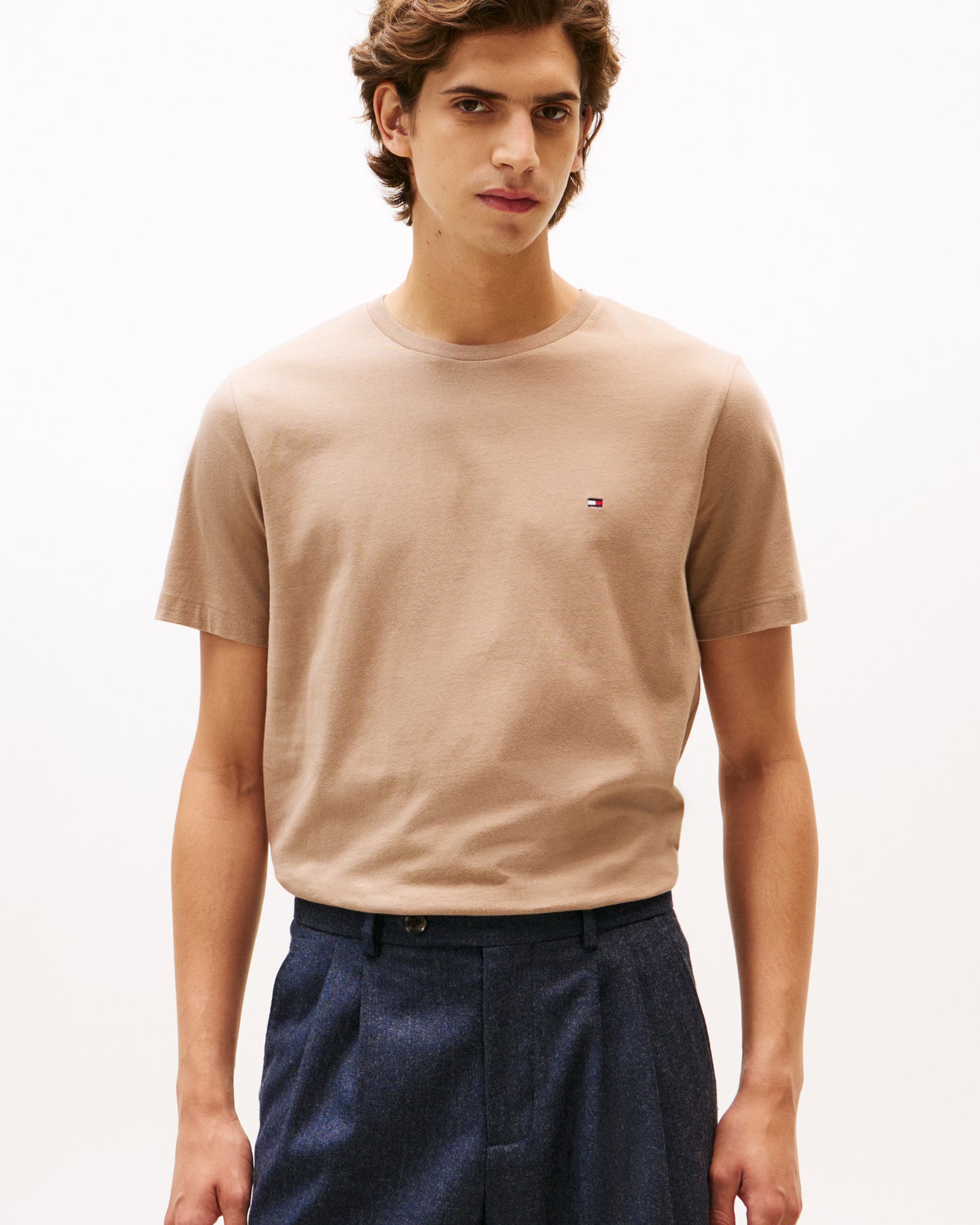 Tommy Hilfiger Essential Seasonal Regular Fit Solid Mens T-Shirt - Coastal Taupe