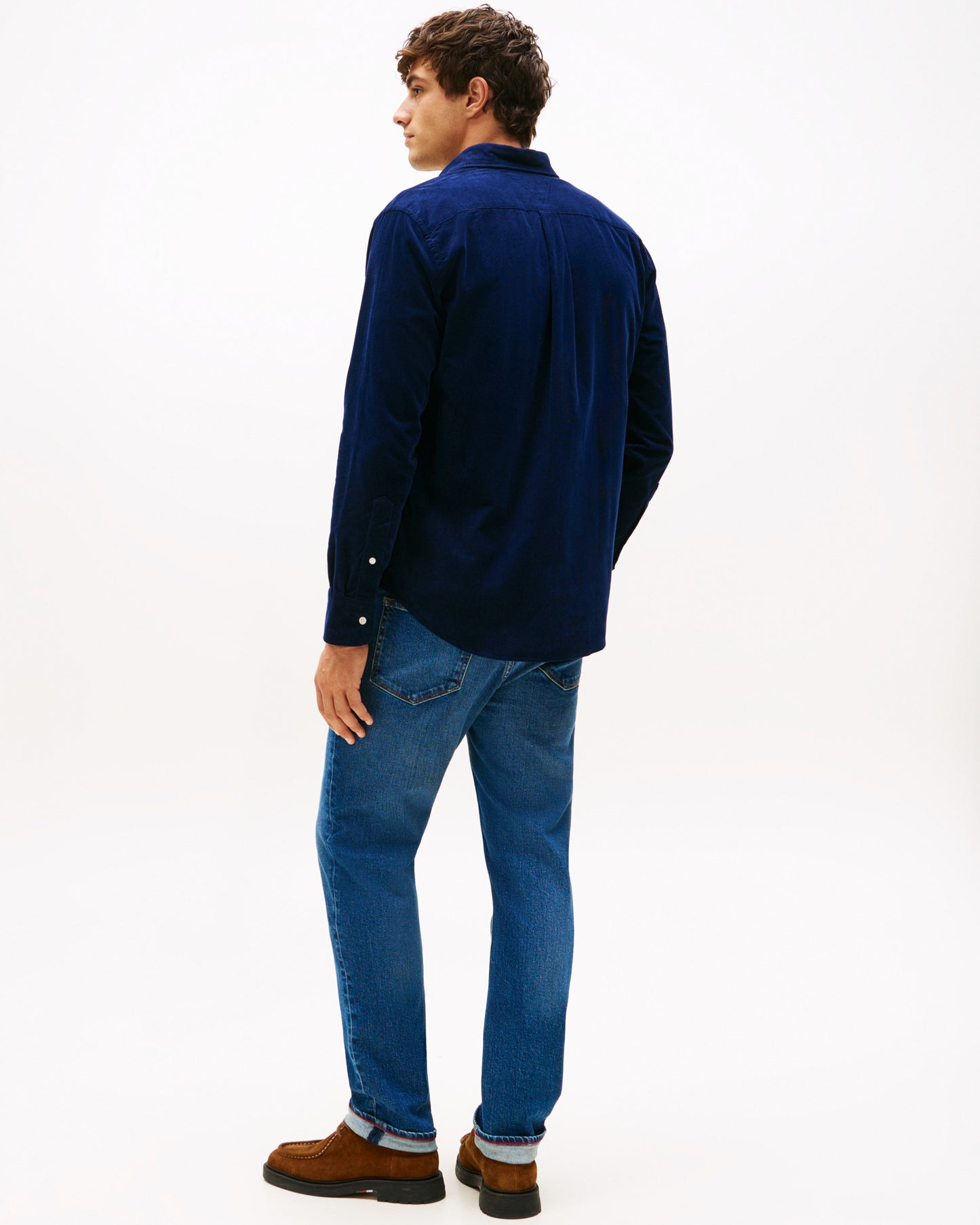 Tommy Hilfiger Solid Corduroy Mens Long Sleeve Shirt - Imperial Navy