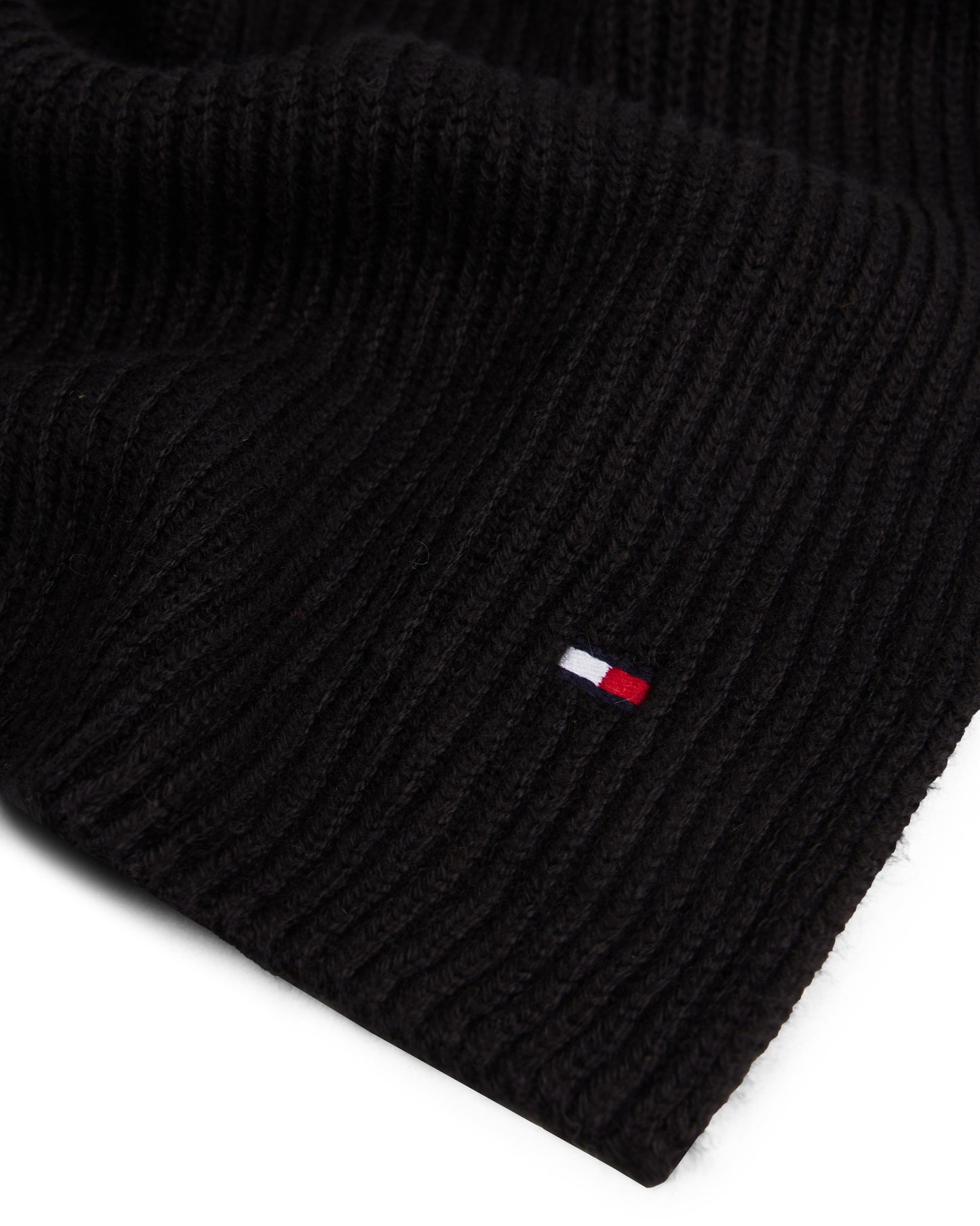 Tommy Hilfiger TH Flag Mens Pima Cotton Scarf - Black