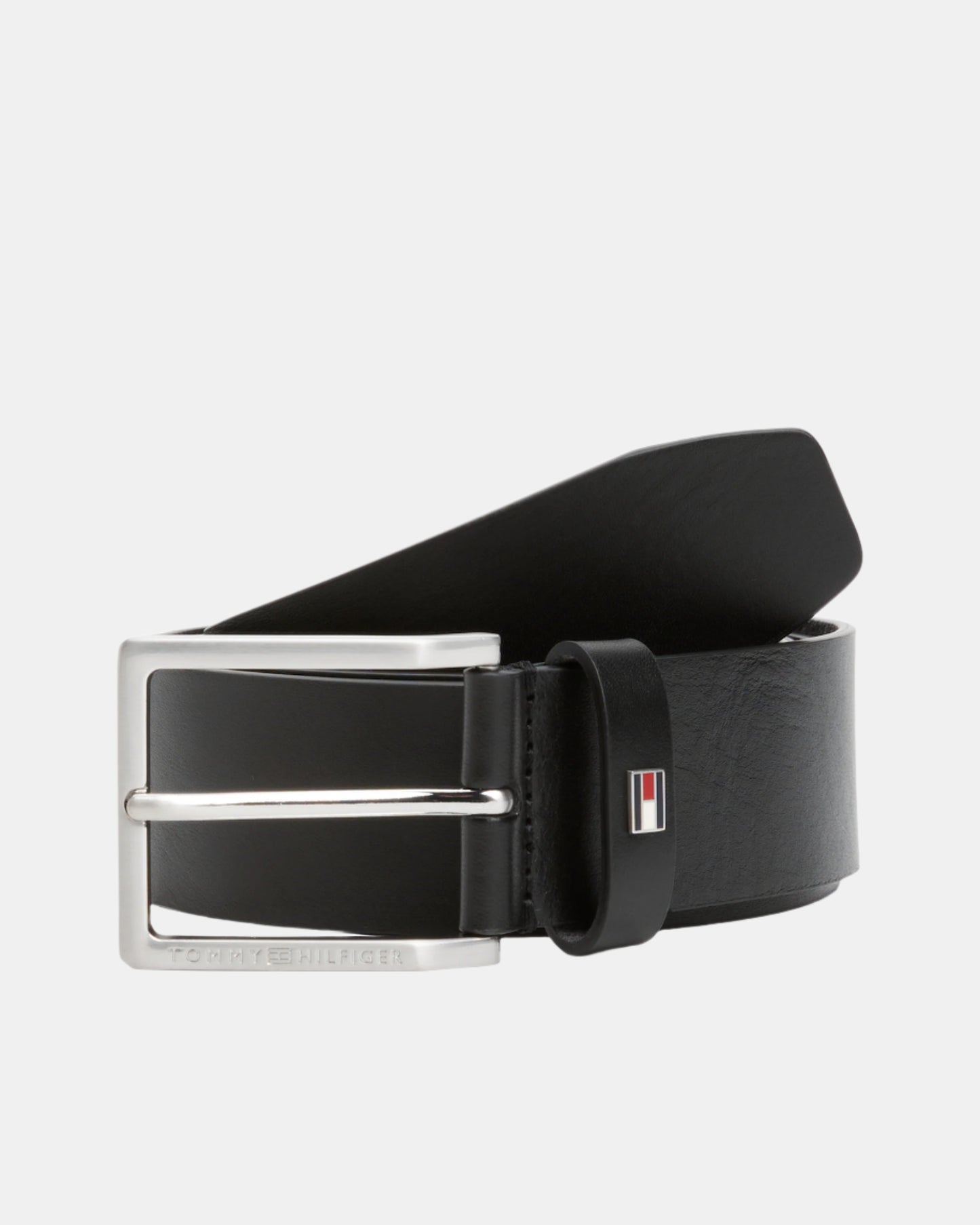 Tommy Hilfiger Adan Tonal Square Buckle Mens Leather Belt - Black