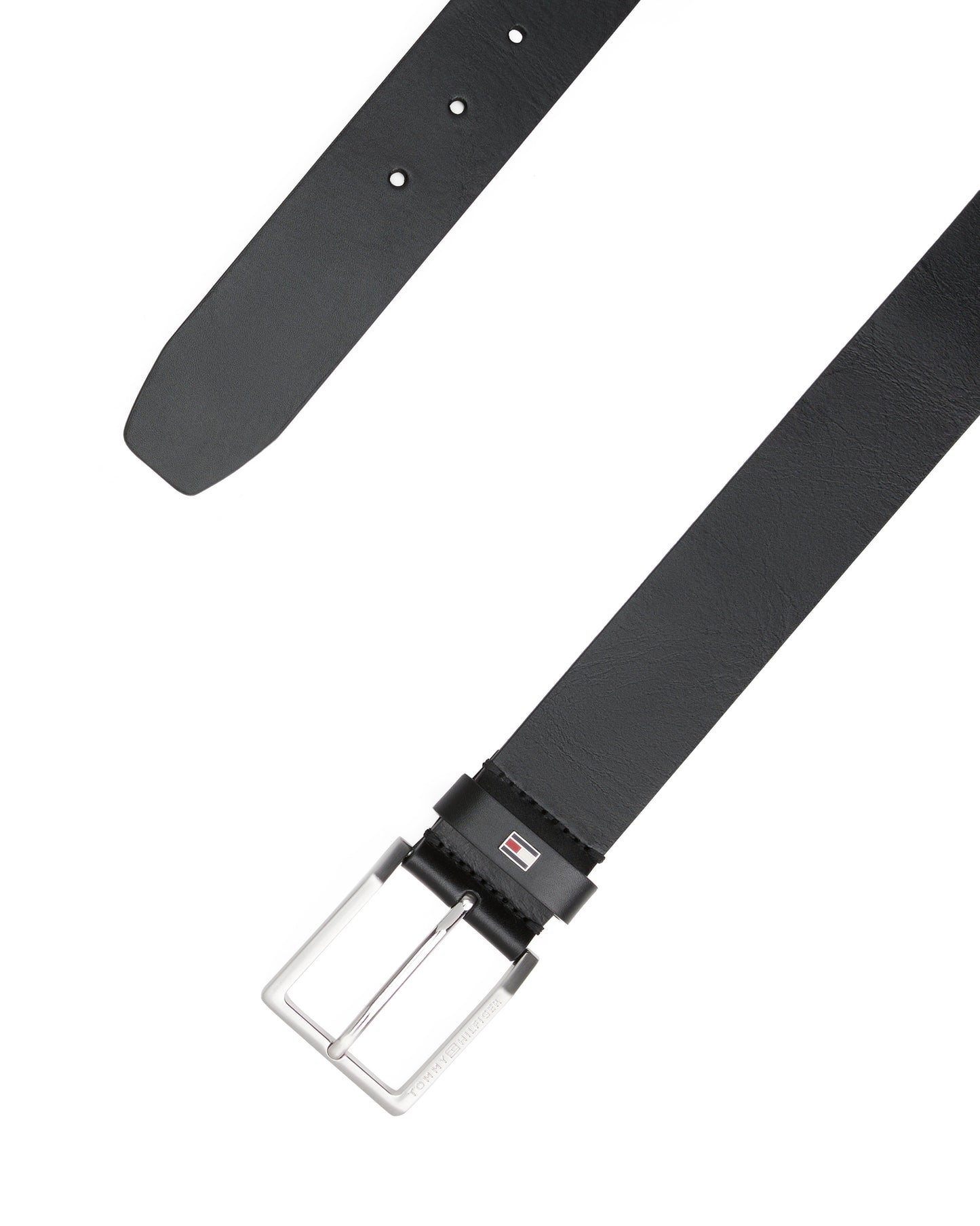 Tommy Hilfiger Adan Tonal Square Buckle Mens Leather Belt - Black
