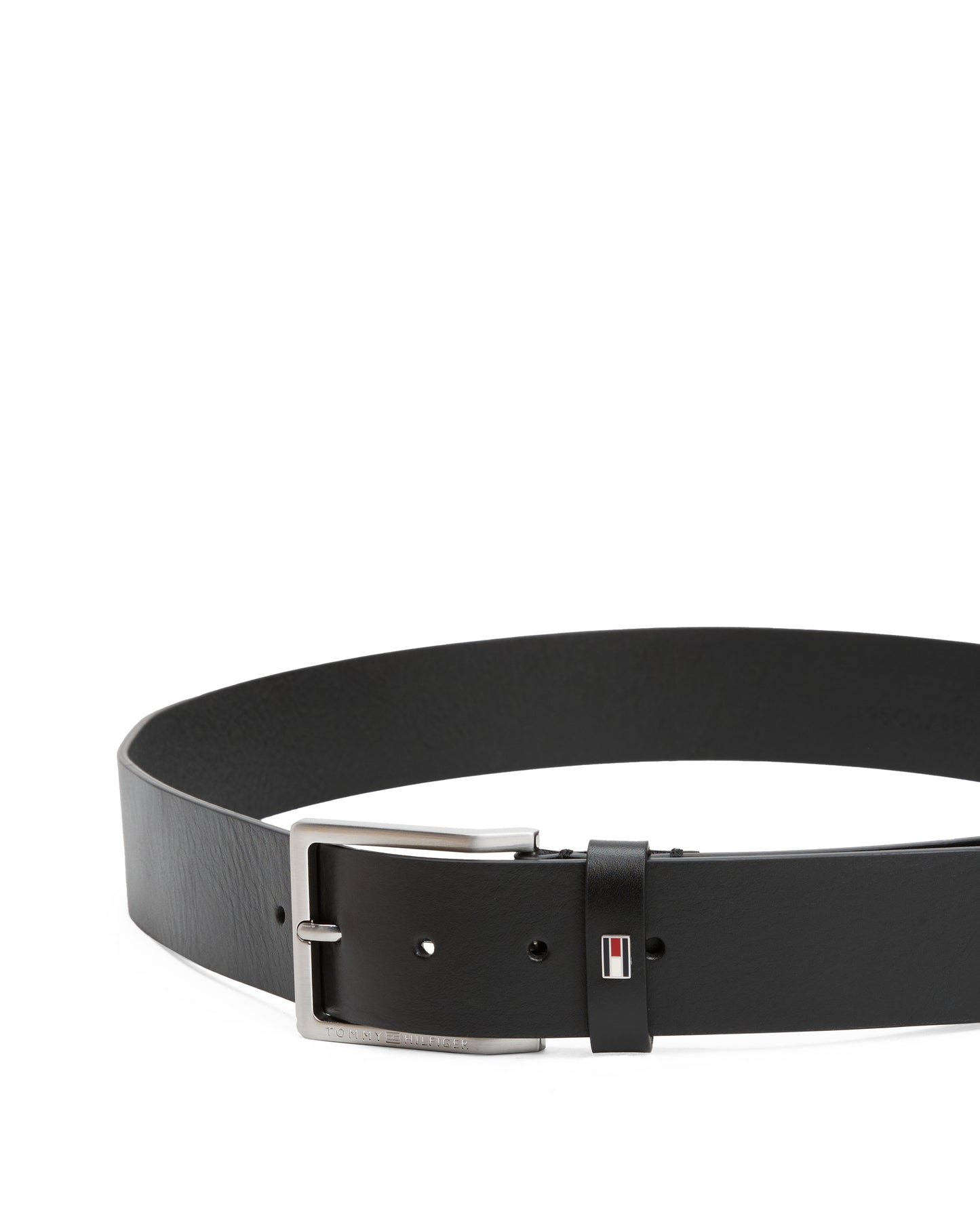 Tommy Hilfiger Adan Tonal Square Buckle Mens Leather Belt - Black