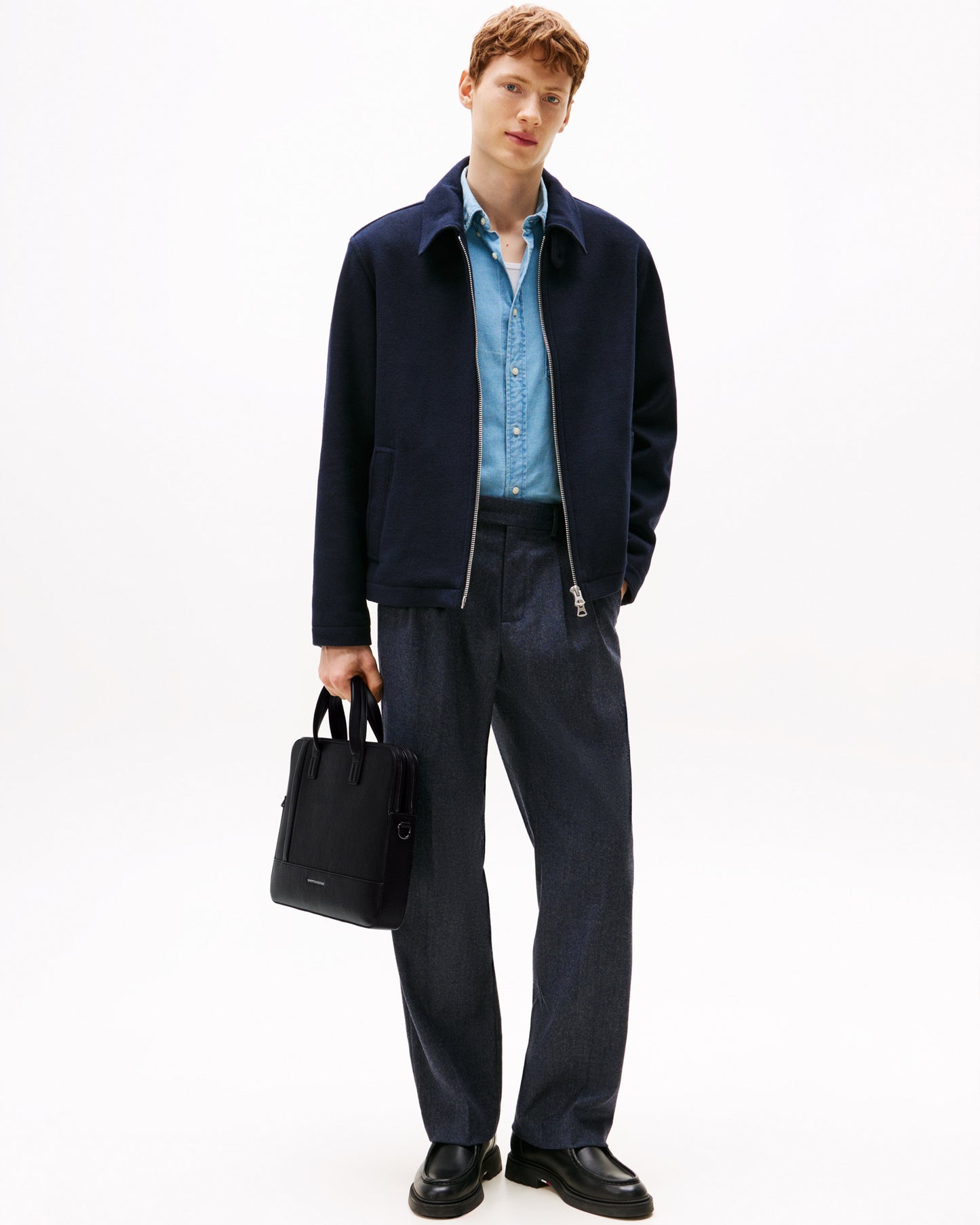 Tommy Hilfiger TH Central Mens Slim Computer Bag - Black