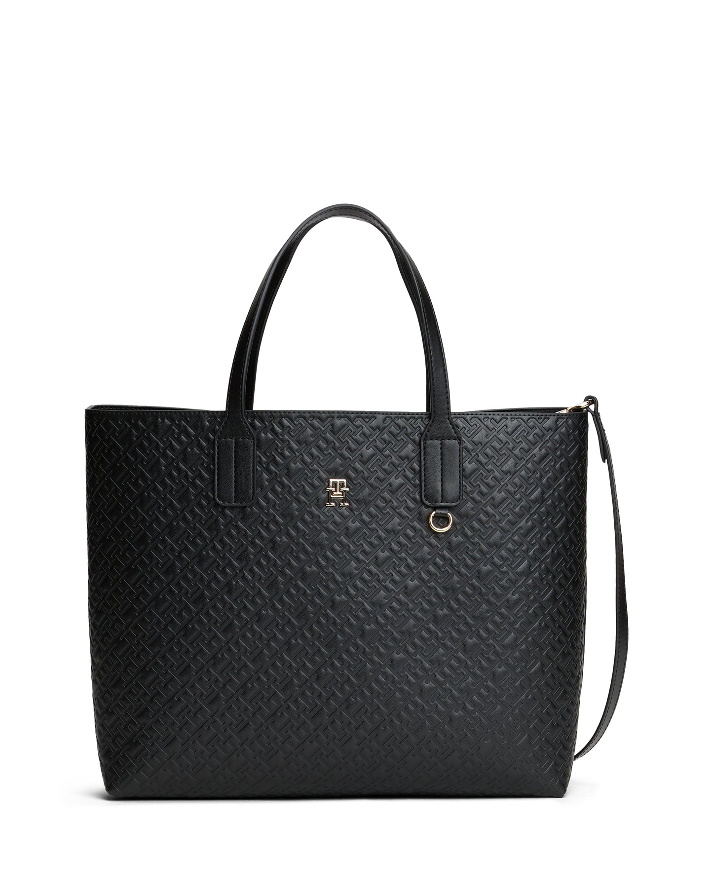 Tommy Hilfiger TH Icon Mono Womens Satchel Handbag - Black