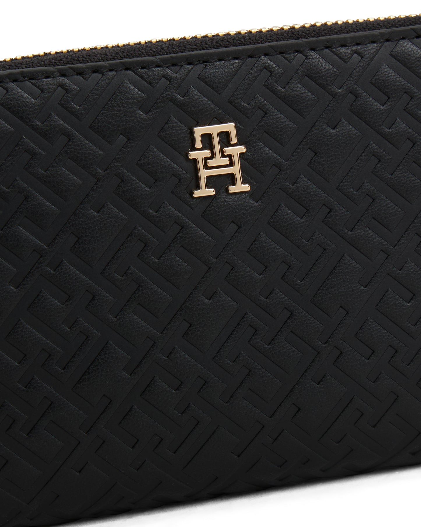 Tommy Hilfiger Mono Large Zip-Around Womens Wallet - Black
