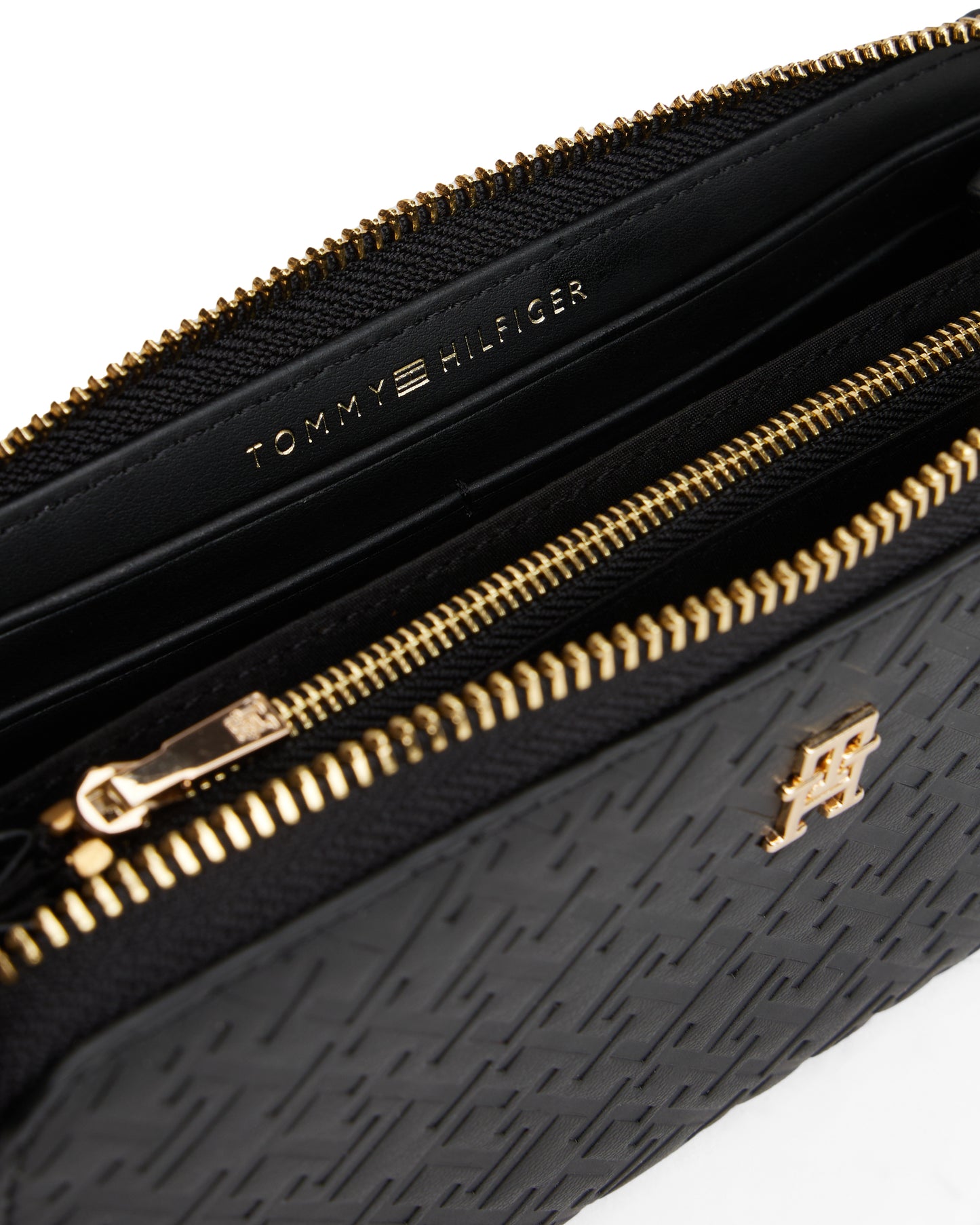 Tommy Hilfiger Mono Large Zip-Around Womens Wallet - Black