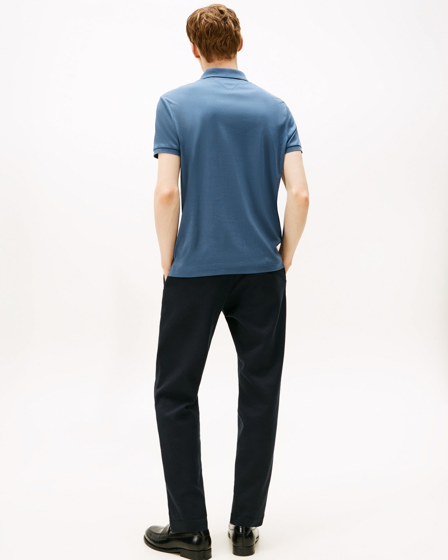 Tommy Hilfiger Liquid Cotton Regular Fit Mens Polo - Aegean Sea