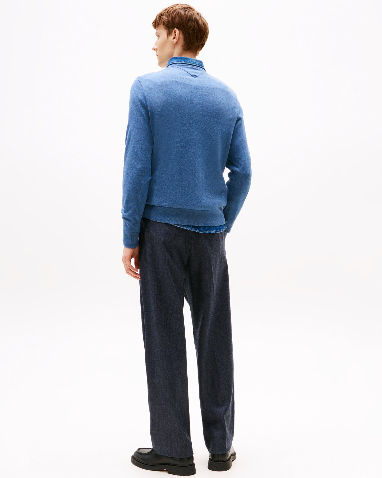Tommy Hilfiger Essential Cotton Crew Neck Mens Sweatshirt - Petrol Blue Heather