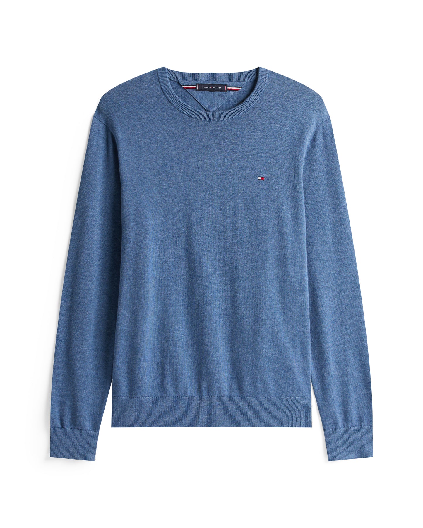 Tommy Hilfiger Essential Cotton Crew Neck Mens Sweatshirt - Petrol Blue Heather