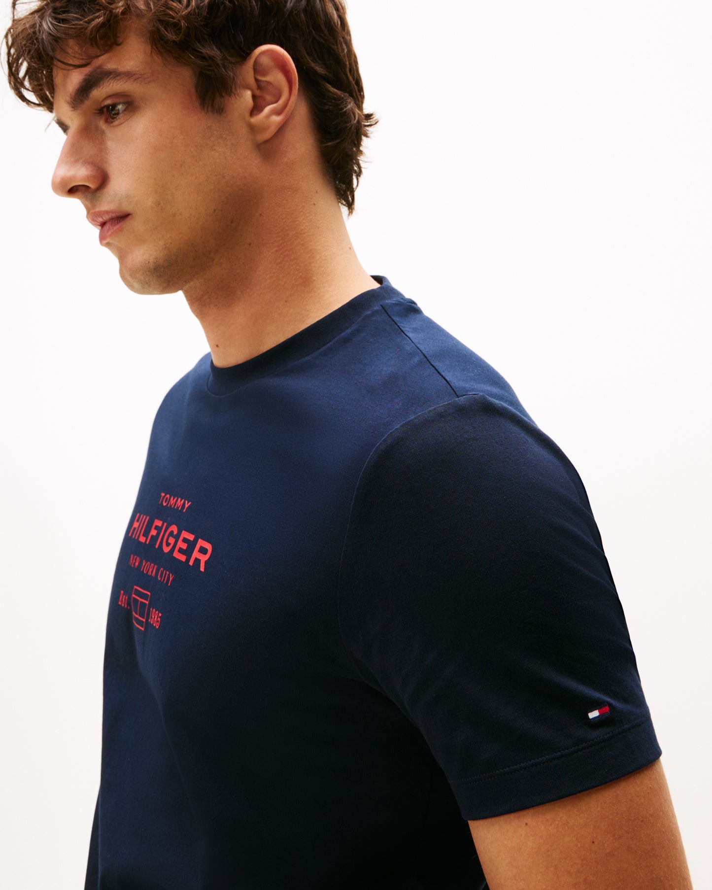 Tommy Hilfiger Stack Hilfiger Mens Graphic T-Shirt - Desert Sky