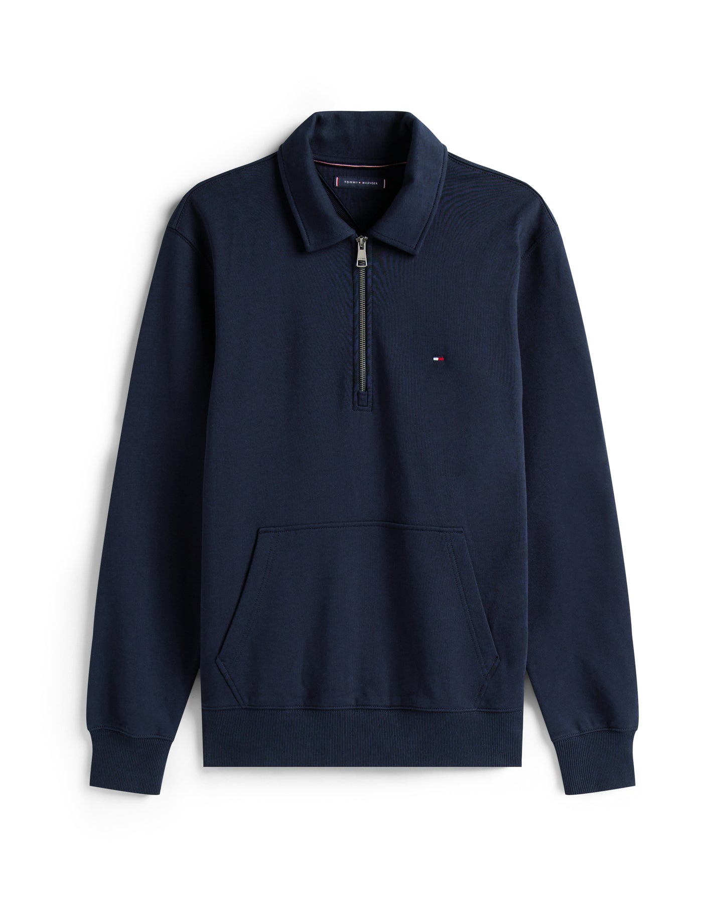 Tommy Hilfiger Essential Terry Long Sleeve Mens Zip Polo - Desert Sky