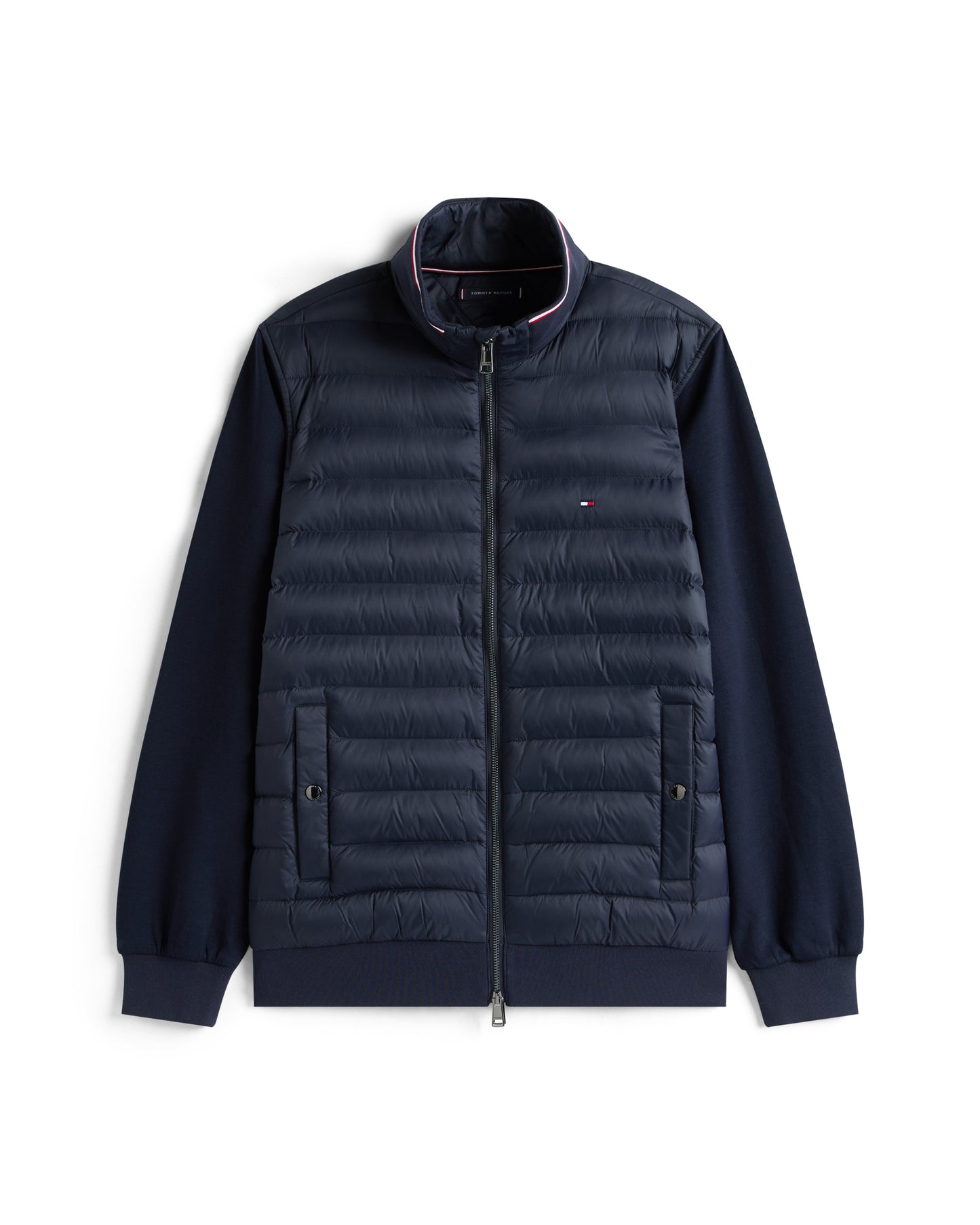 Tommy Hilfiger Essential RWB Mixed Media Mens Stand Collar Jacket - Desert Sky