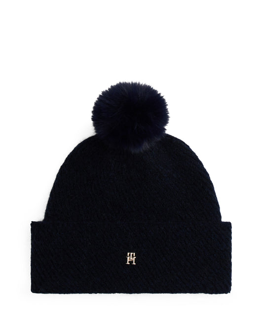 Tommy Hilfiger Womens Pom Pom Beanie Gift Set - Space Blue