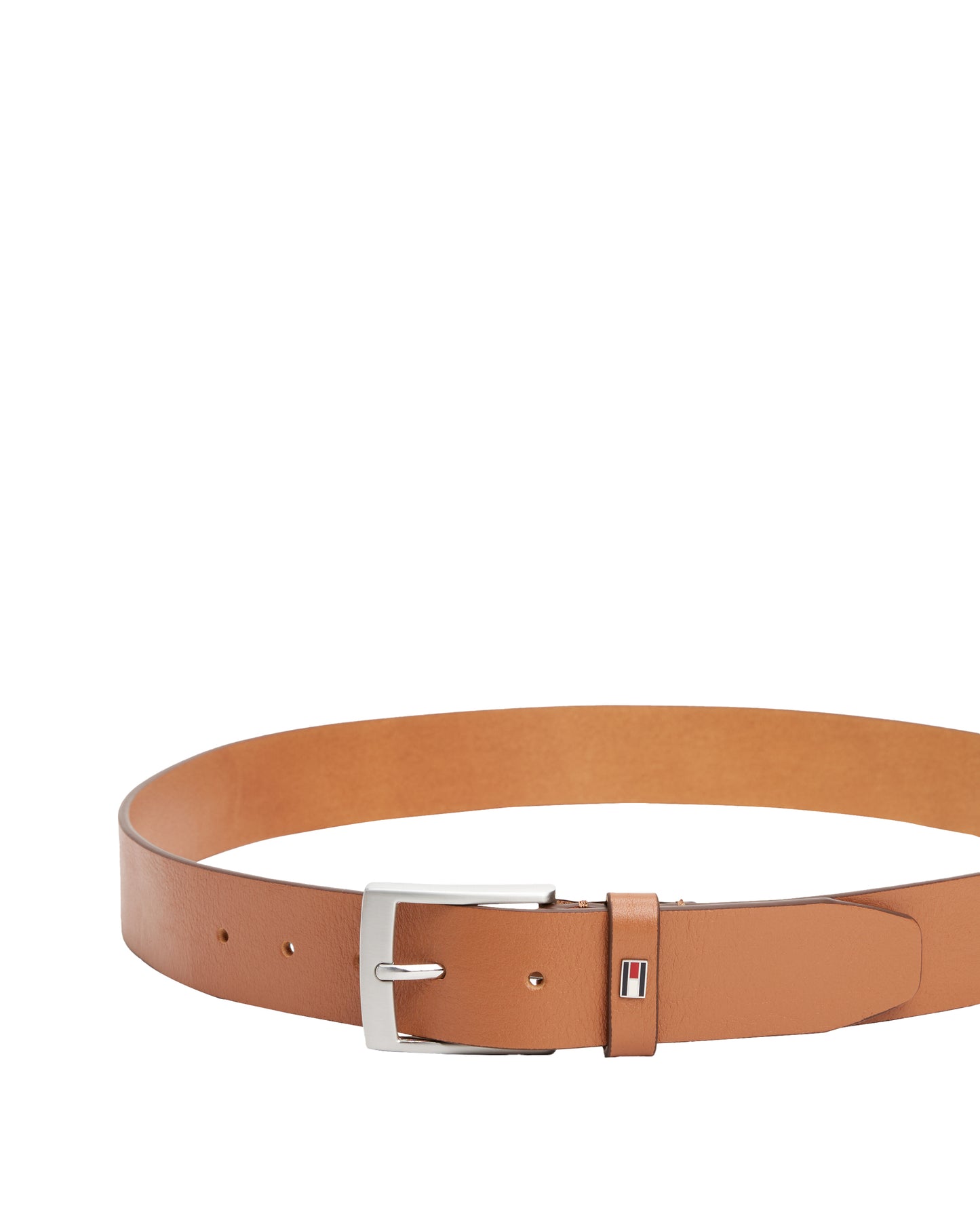 Tommy Hilfiger Adan Tonal Square Buckle Mens Leather Belt - Cognac