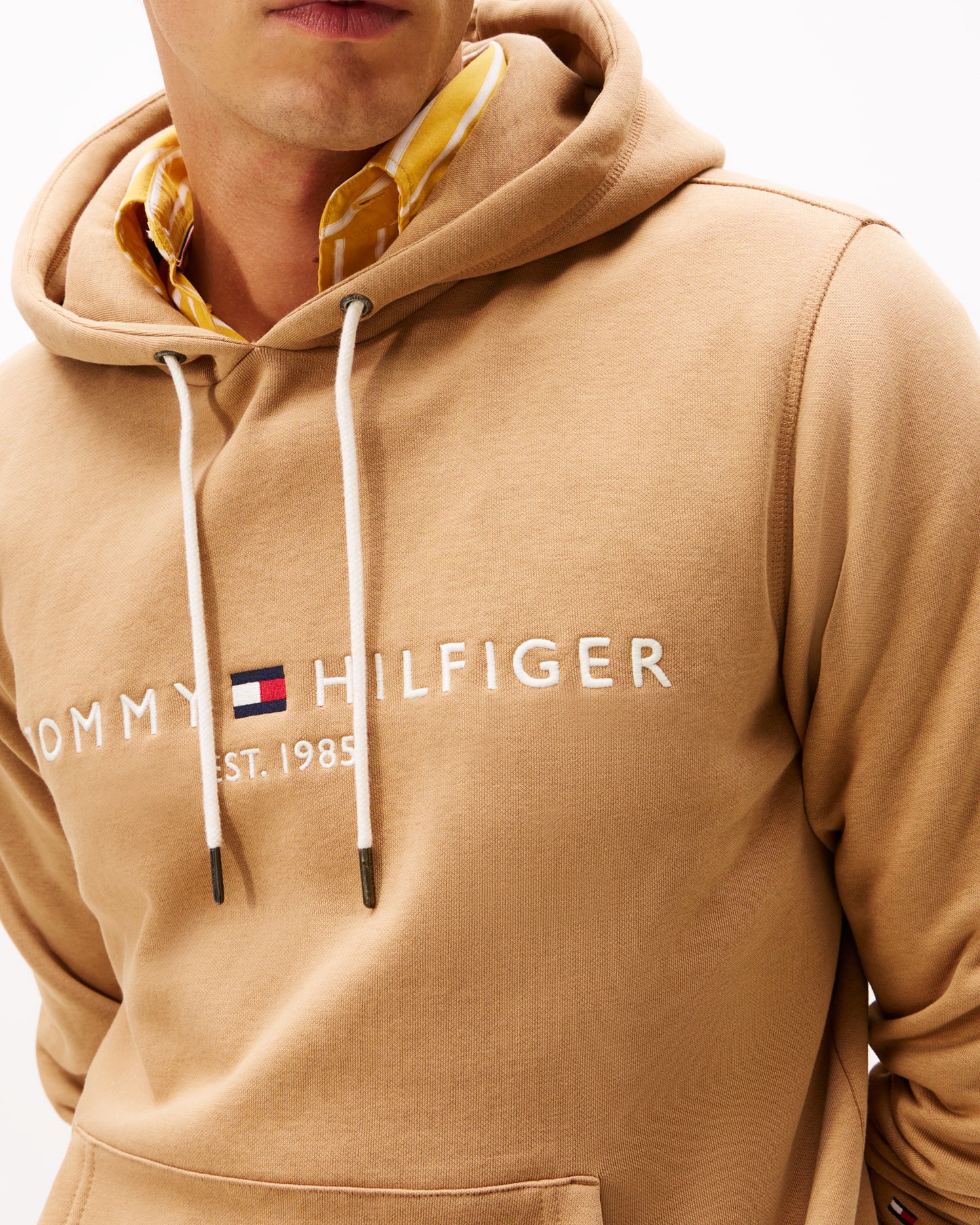 Tommy Hilfiger Tommy Logo Flex Fleece Hoodie - Timeless Camel