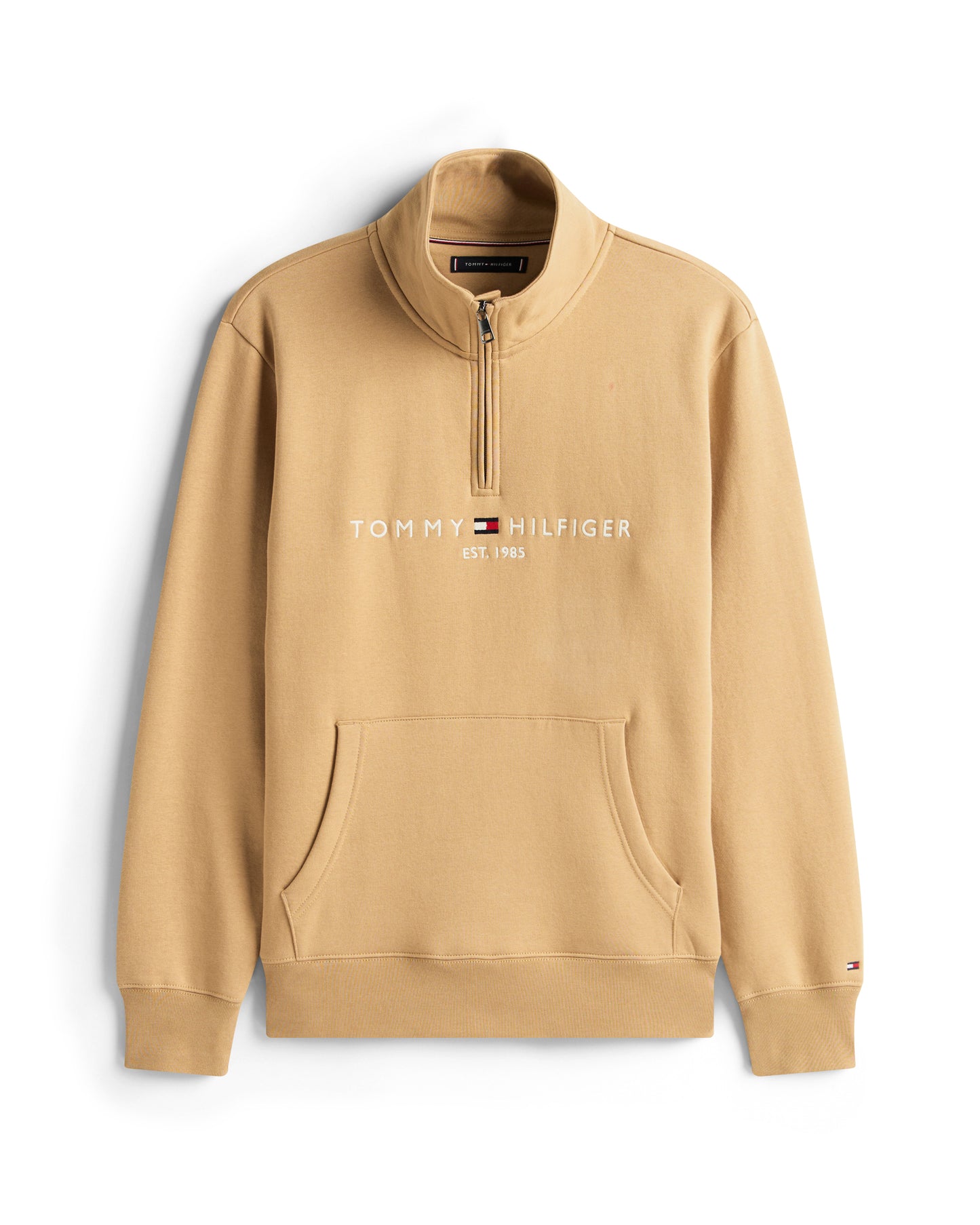 Tommy Hilfiger Tommy Logo Mockneck Mens Sweatshirt - Timeless Camel