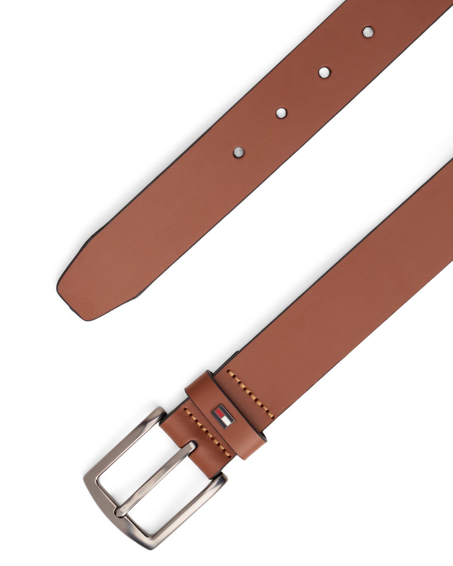 Tommy Hilfiger Denton Enamel Flag Mens Leather Belt - Winter Cognac