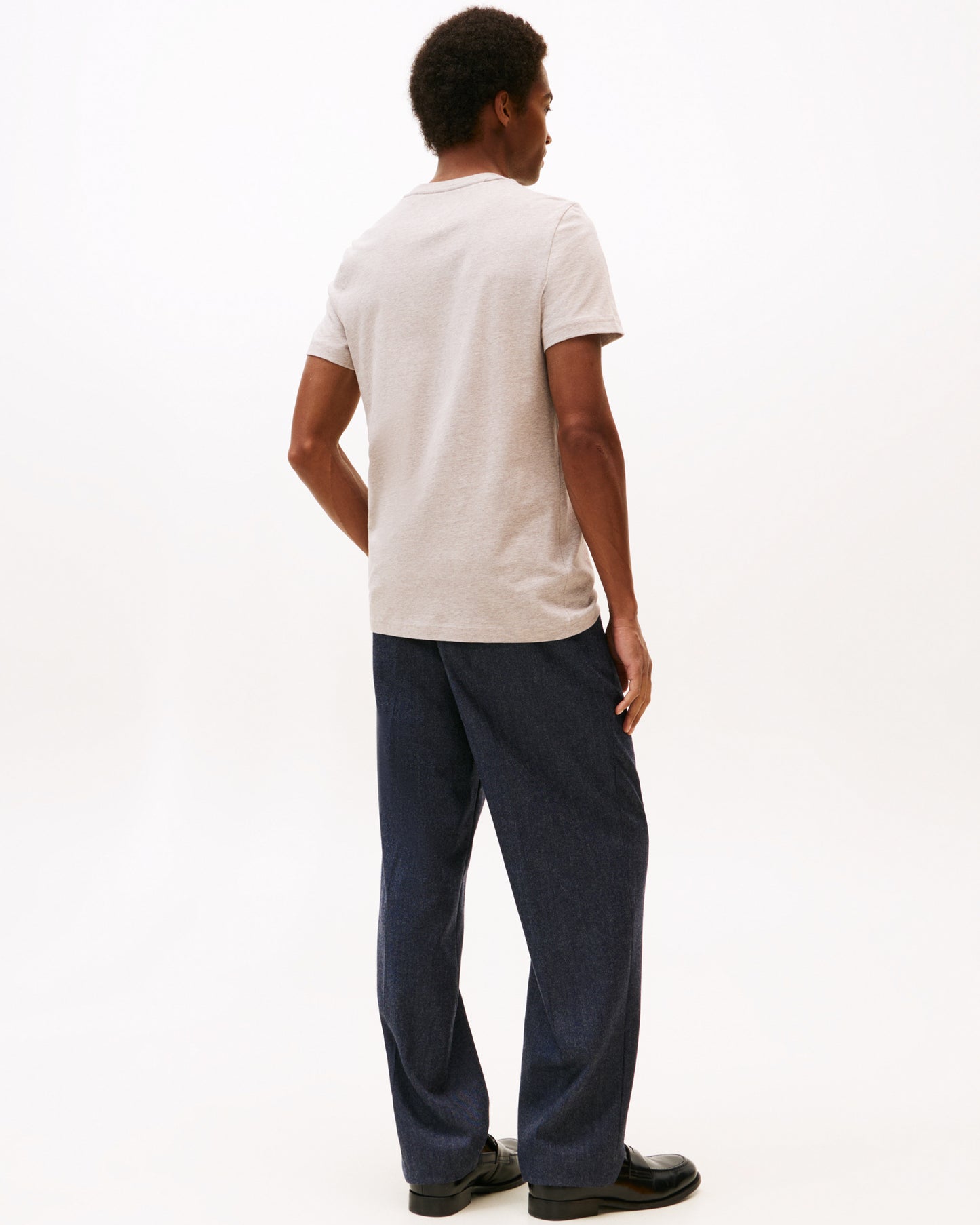 Tommy Hilfiger Tommy Logo Basic Mens T-Shirt - Heathered Pebble