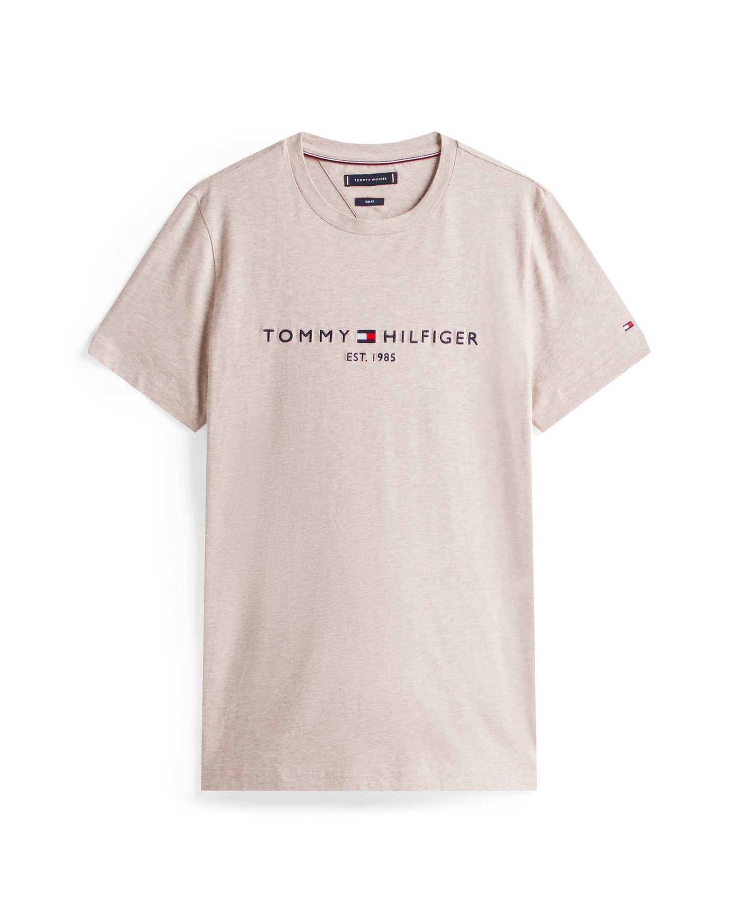Tommy Hilfiger Tommy Logo Basic Mens T-Shirt - Heathered Pebble