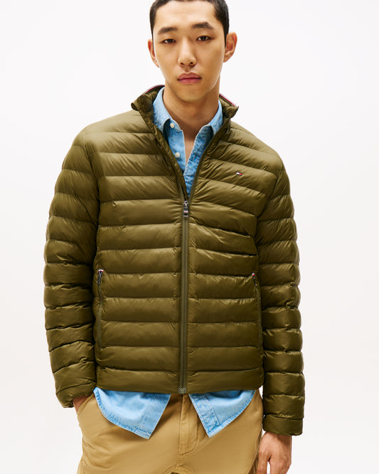 Tommy Hilfiger Packable Recycled Mens Water Repellent Jacket - Huntsman Green