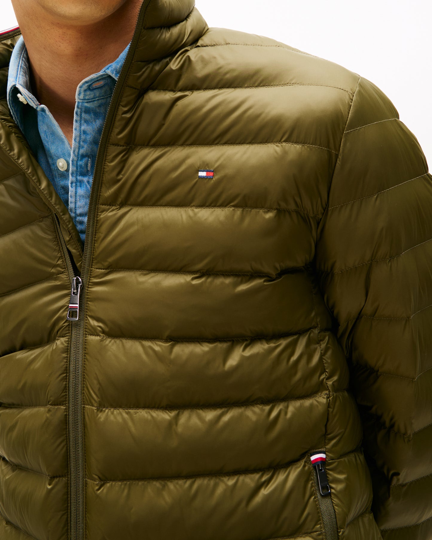 Tommy Hilfiger Packable Recycled Mens Water Repellent Jacket - Huntsman Green