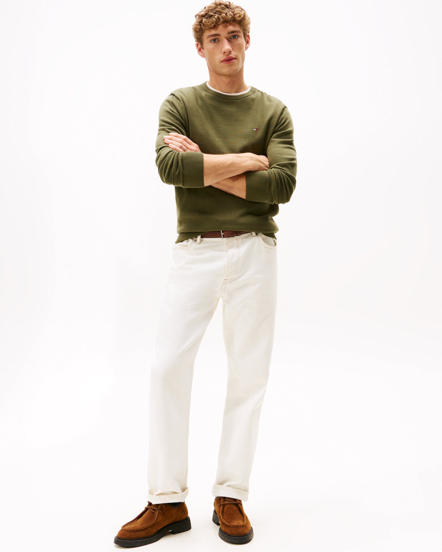 Tommy Hilfiger Essential Cotton Crew Neck Mens Sweatshirt - Huntsman Green