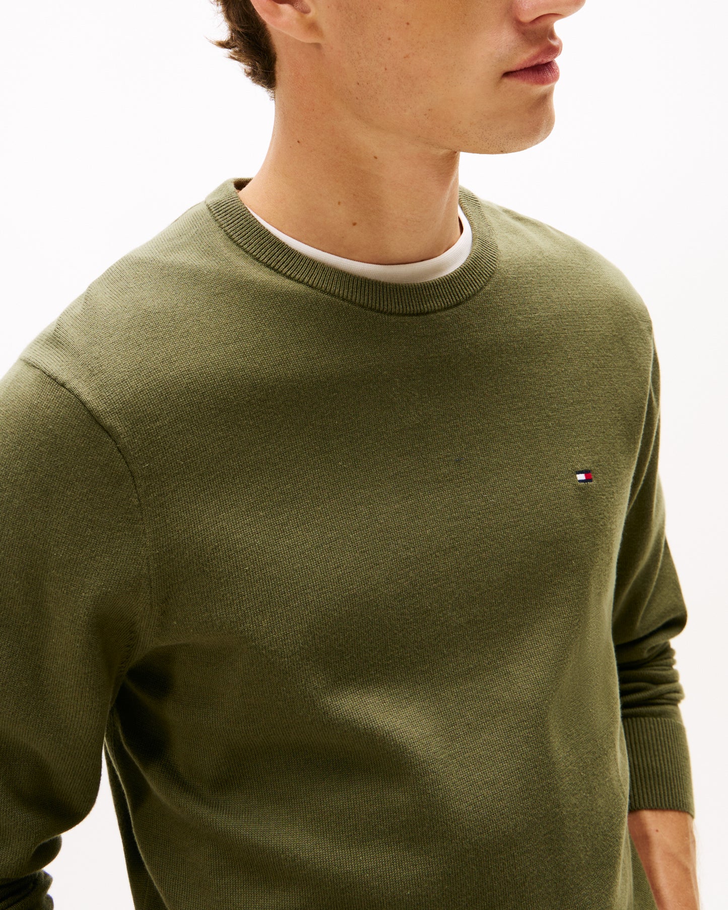 Tommy Hilfiger Essential Cotton Crew Neck Mens Sweatshirt - Huntsman Green